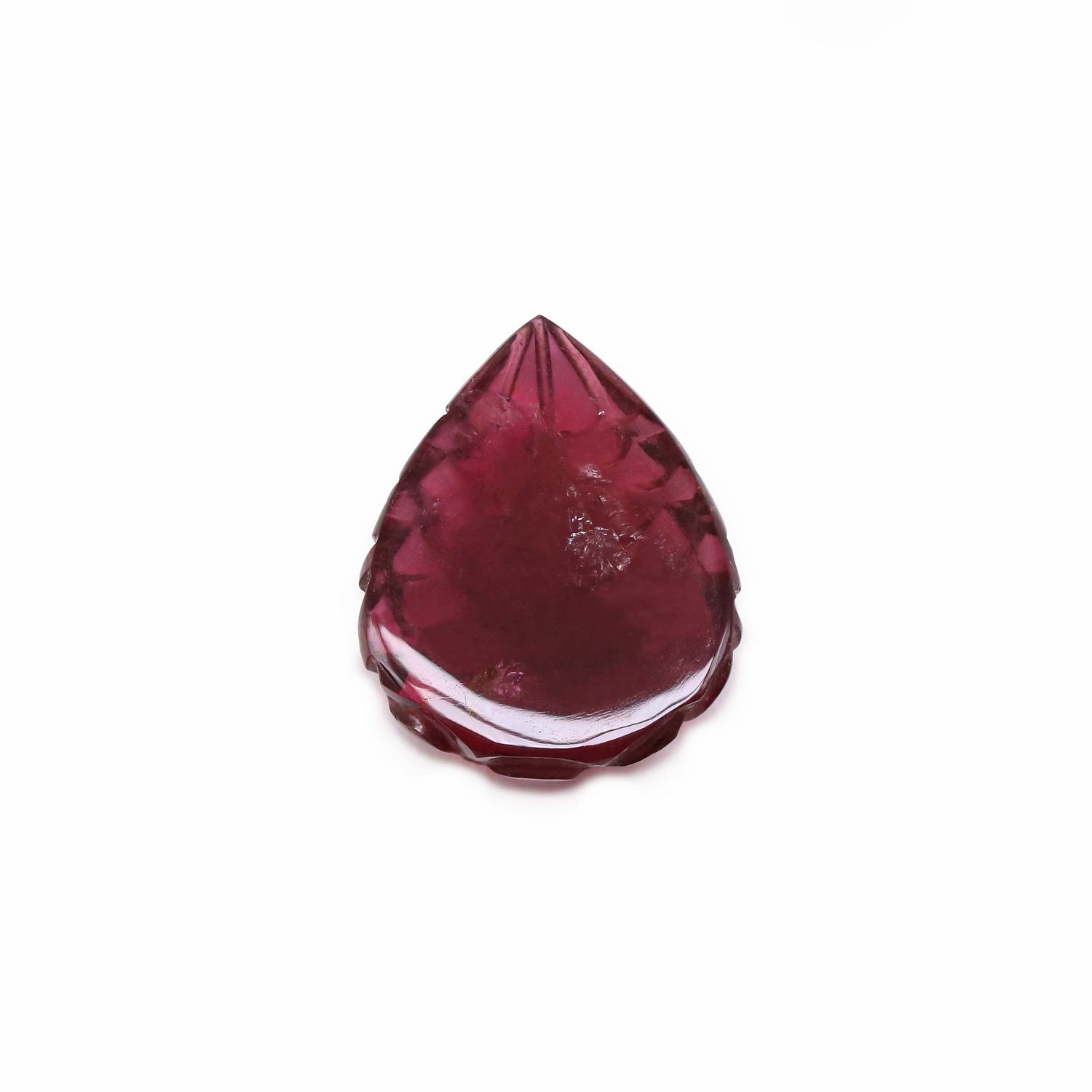 Pink Tourmaline 21x16.50mm Carved Pear Cabochon