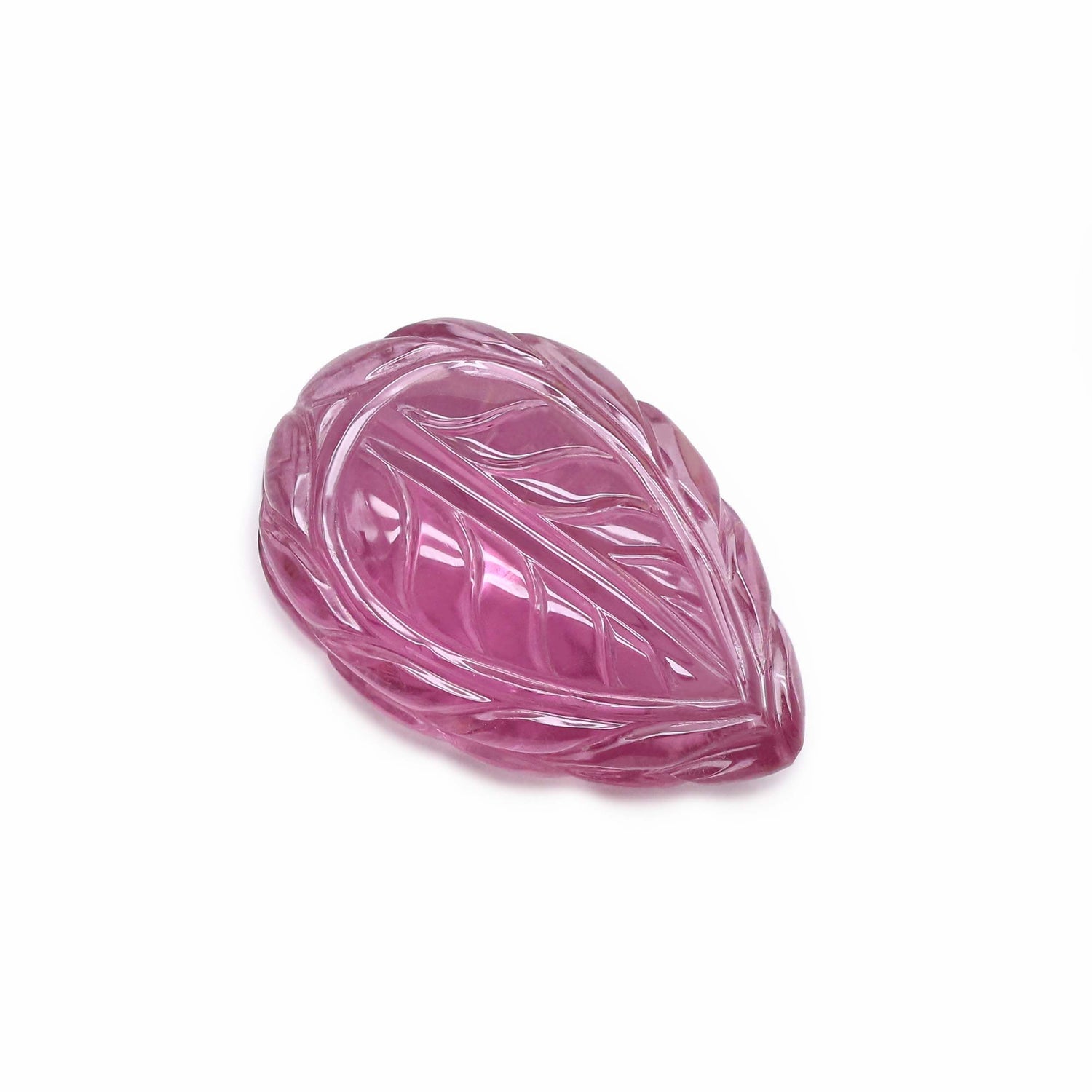 Pink Tourmaline 22x14.50mm Carved Pear Briolette