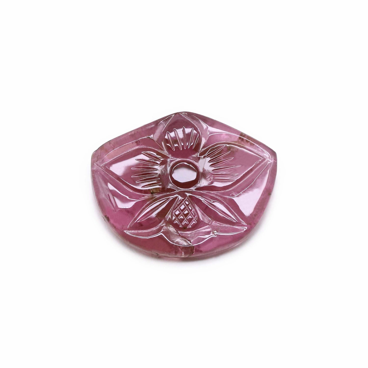 Pink Tourmaline 22x18mm Carved Fancy