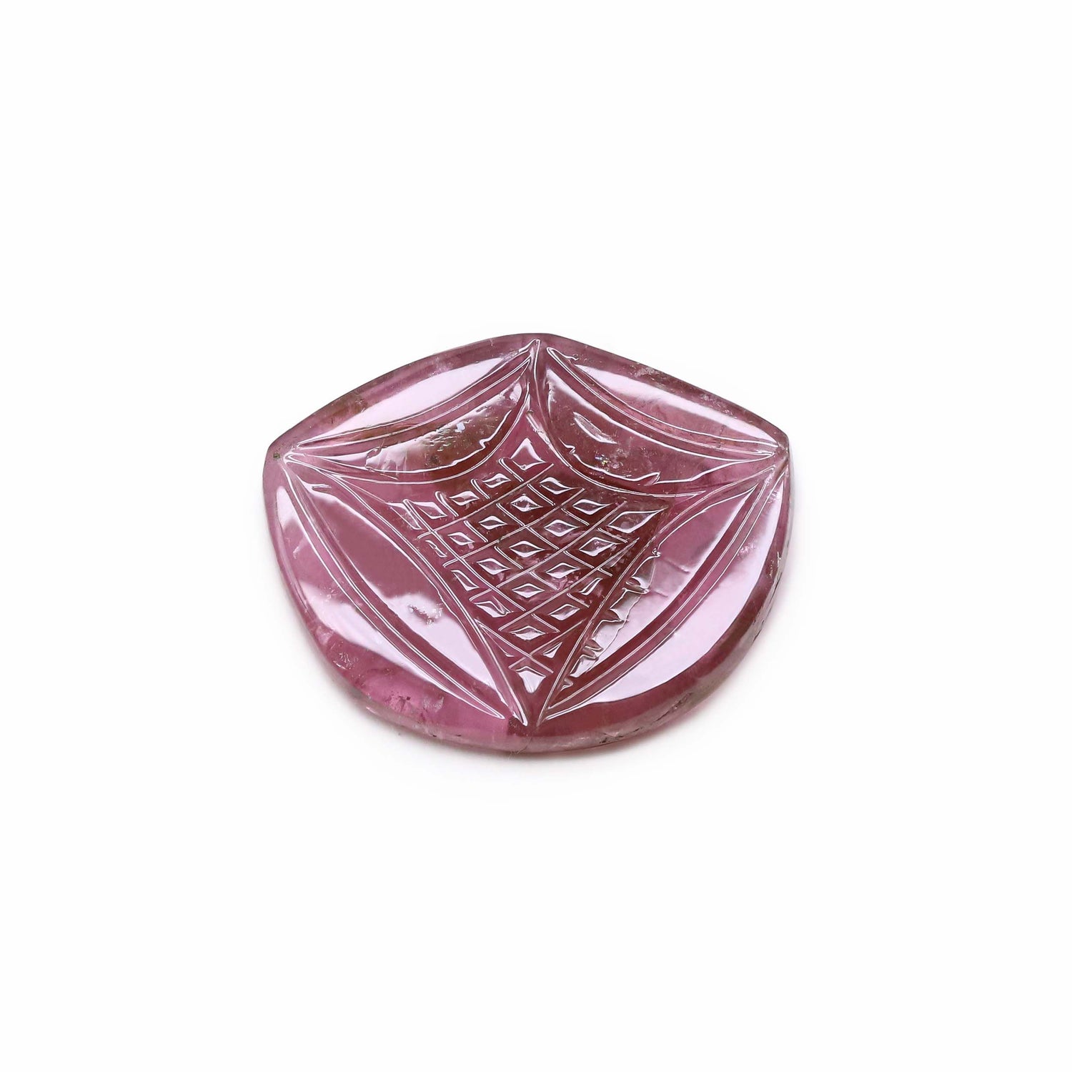 Pink Tourmaline 22x18mm Carved Fancy