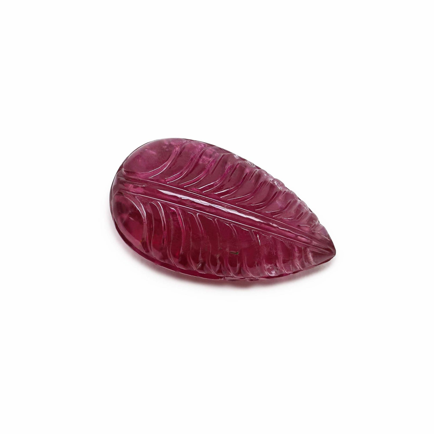 Pink Tourmaline 25x14mm Carved Pear Briolette