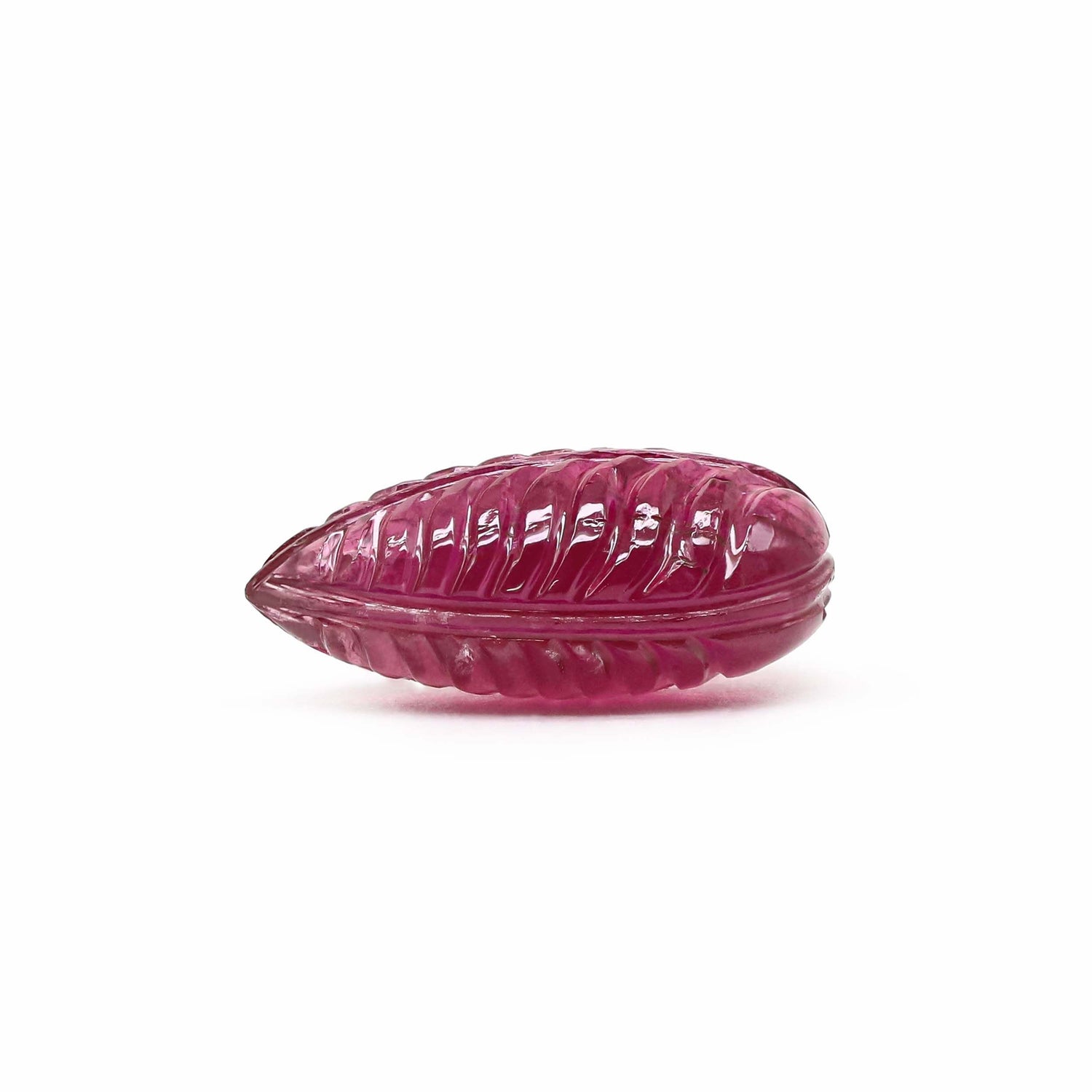 Pink Tourmaline 25x14mm Carved Pear Briolette