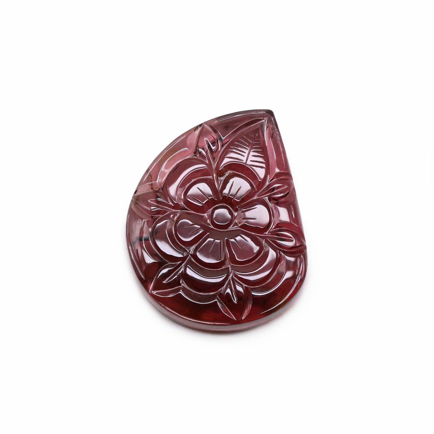 Pink Tourmaline 25x20.50mm Carved Mango Shape