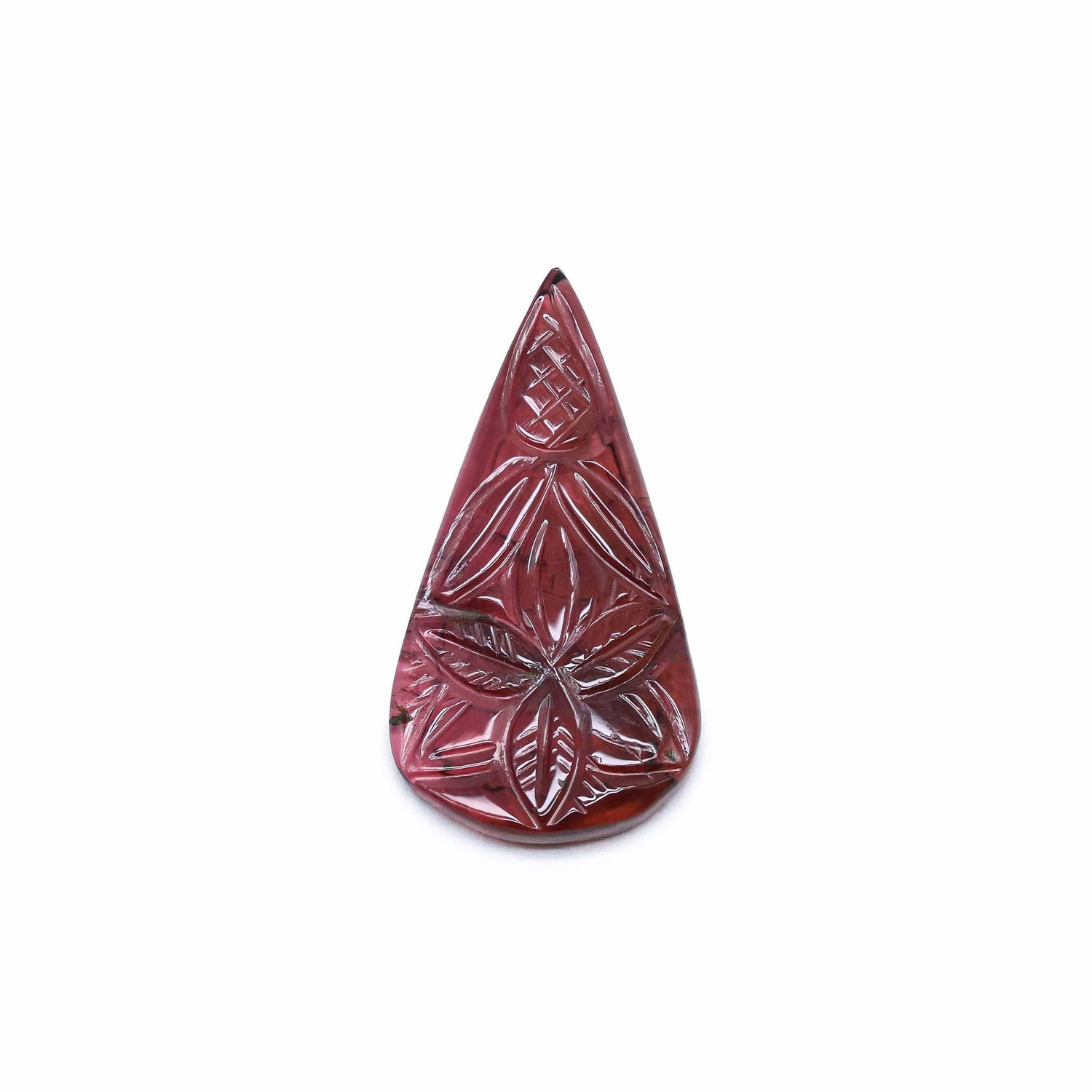 Pink Tourmaline 27x14mm Carved Pear