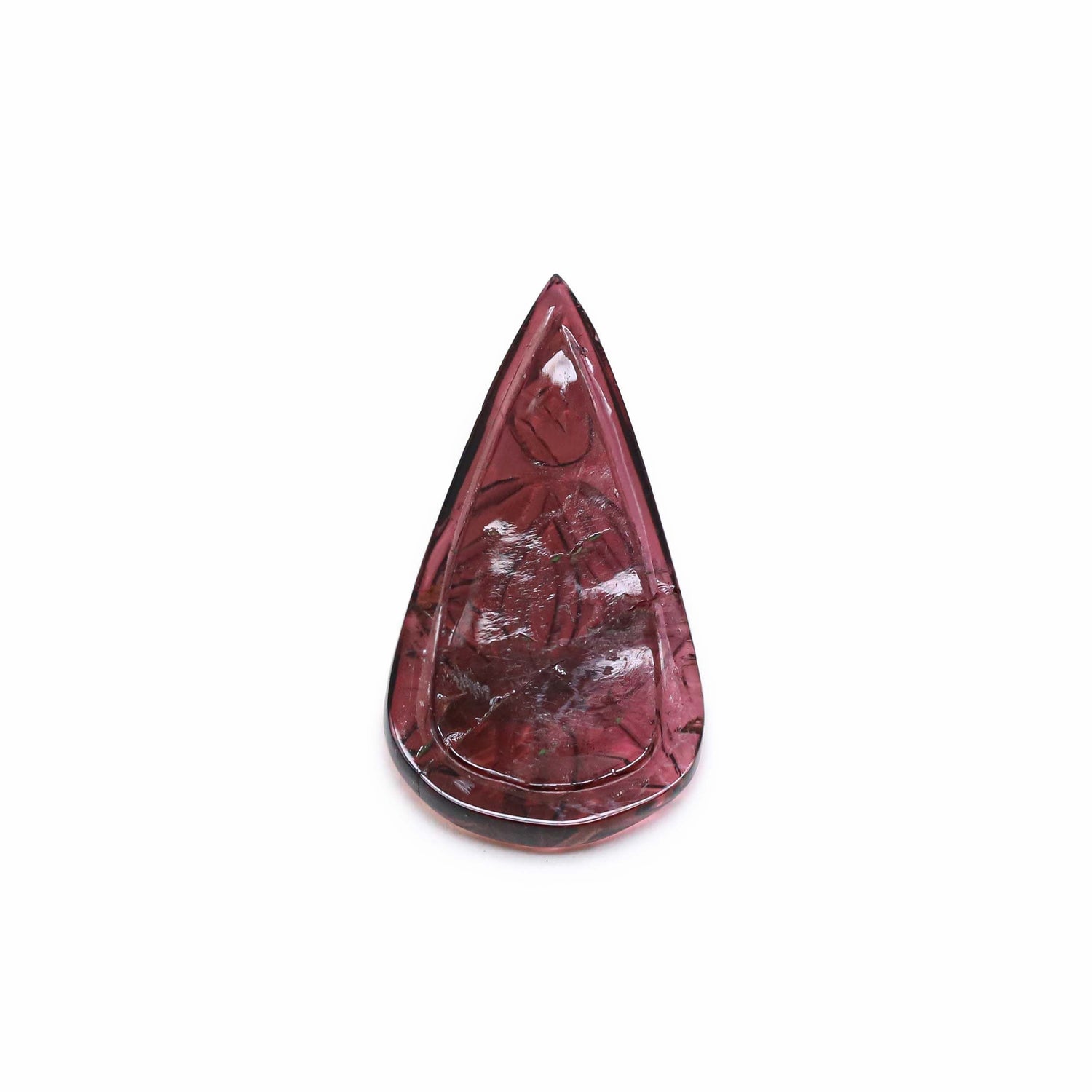 Pink Tourmaline 27x14mm Carved Pear
