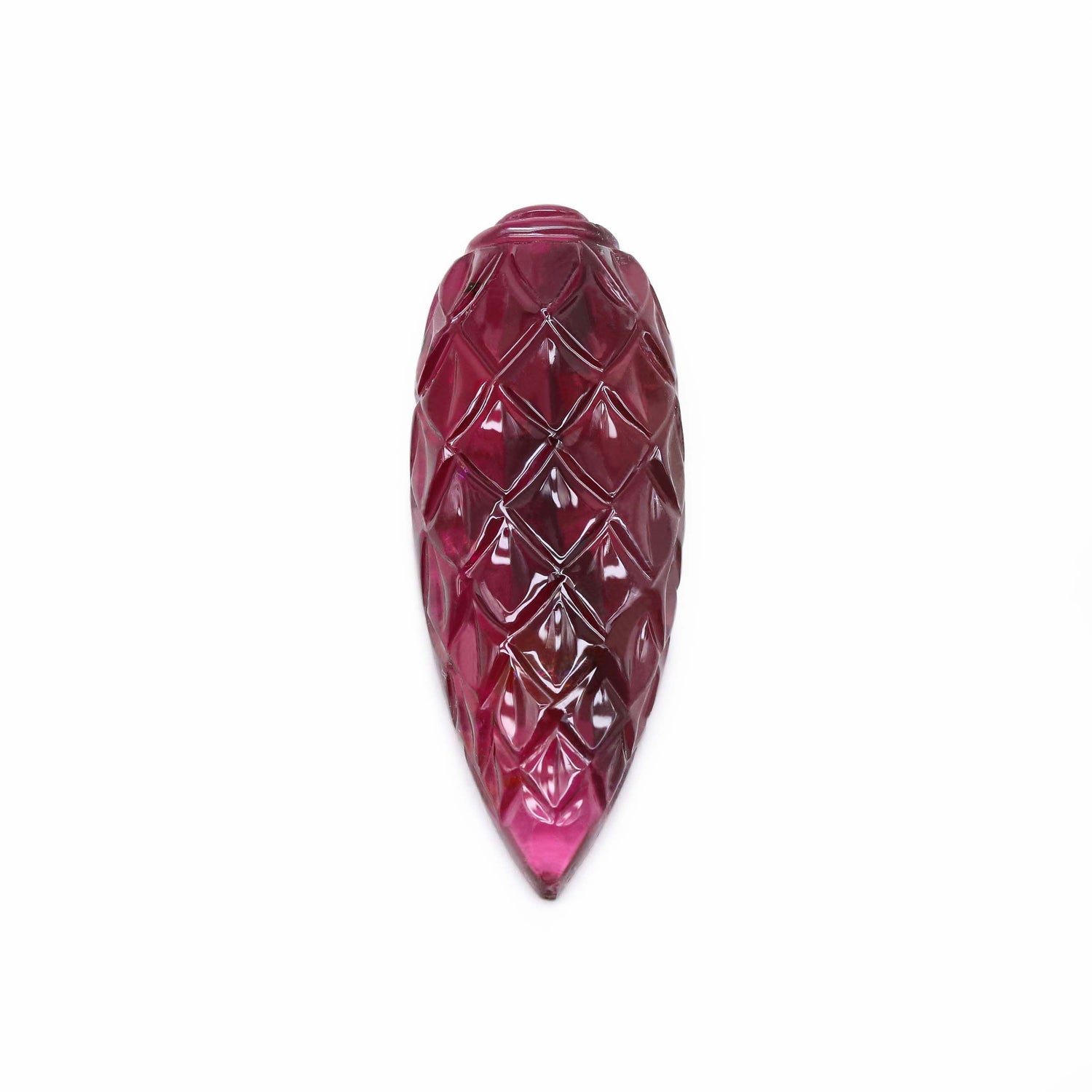 Pink Tourmaline 37x14mm Carved Pear Cabochon