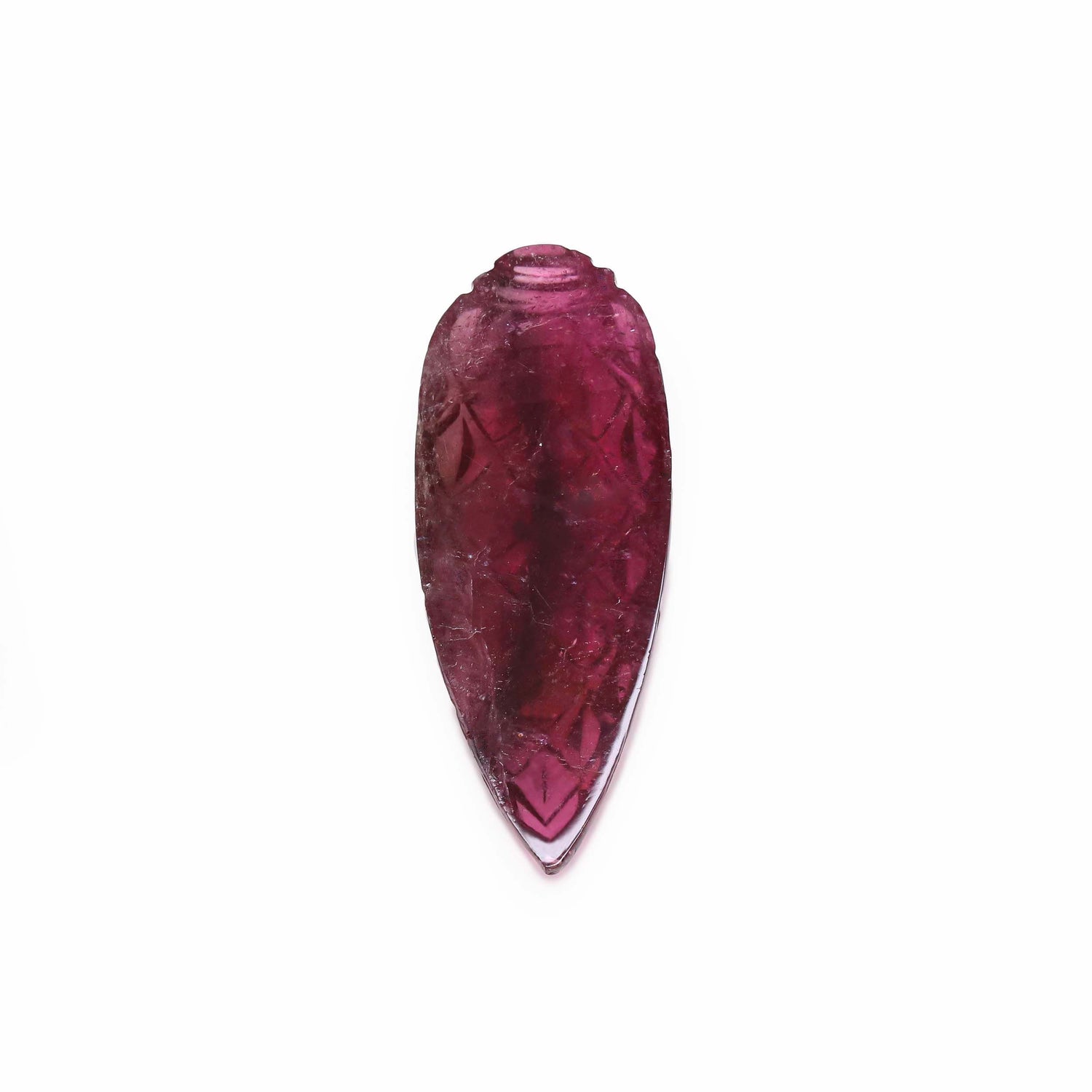 Pink Tourmaline 37x14mm Carved Pear Cabochon