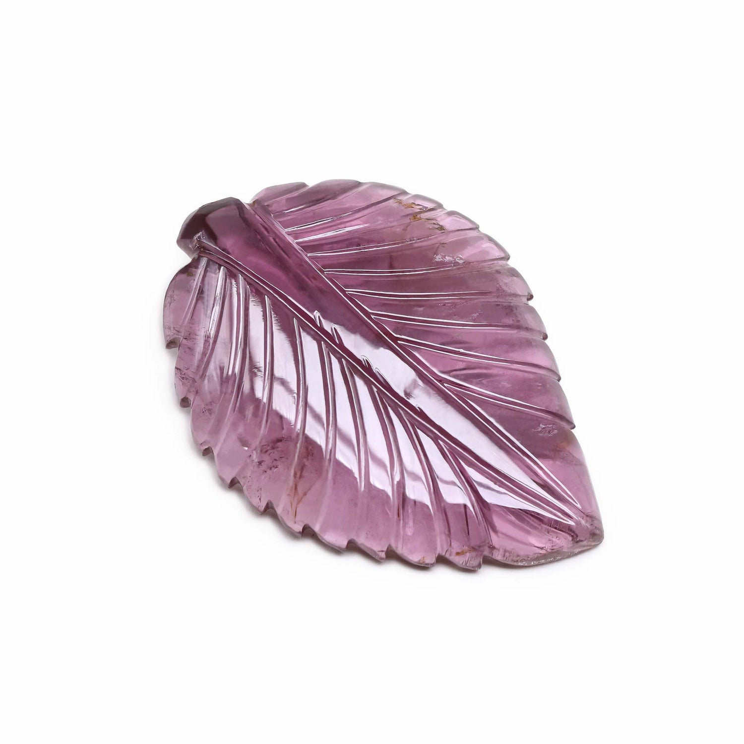 Pink Tourmaline 46x32mm Carved Leaf