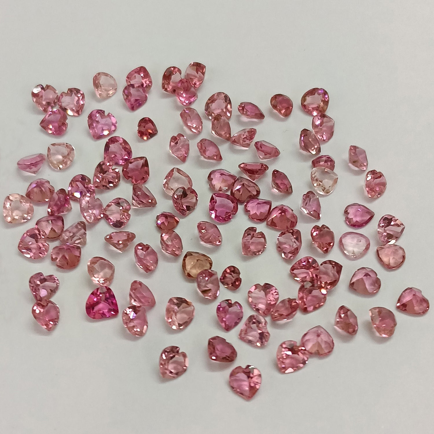 Pink Tourmaline 3.20mm to 4.20mm Heart Shape Faceted