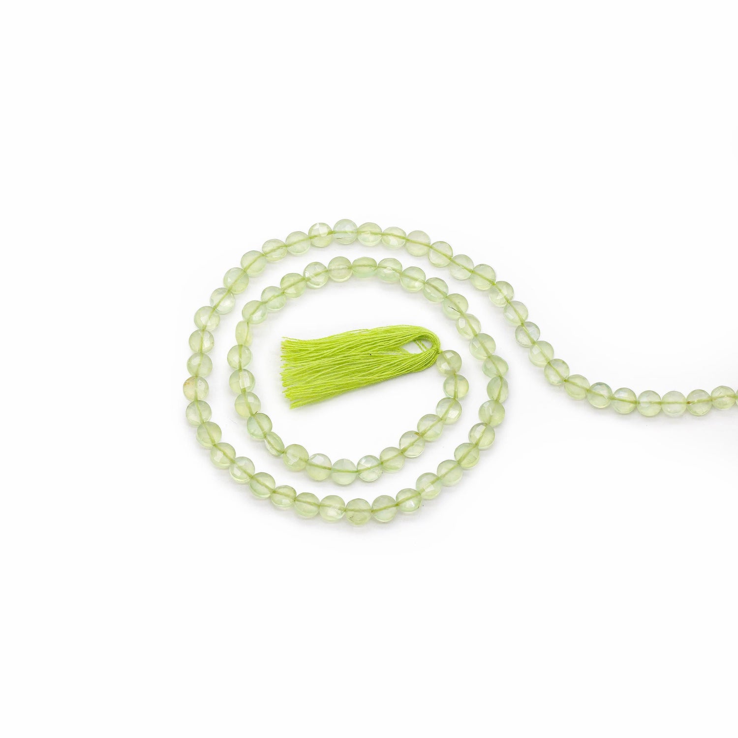 Prehnite 5mm Coin Shape Faceted Beads (15 Inch)