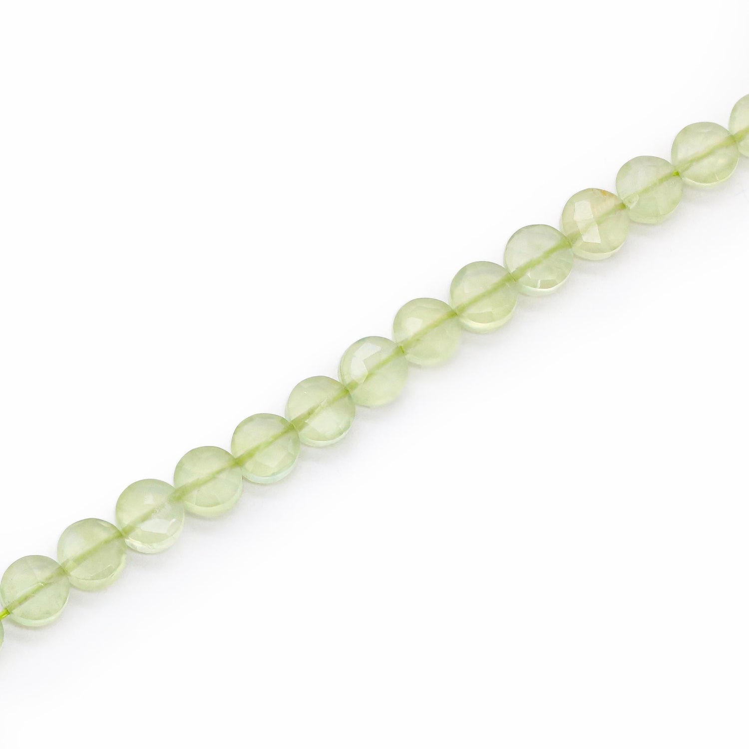 Prehnite 5mm Coin Shape Faceted Beads (15 Inch)