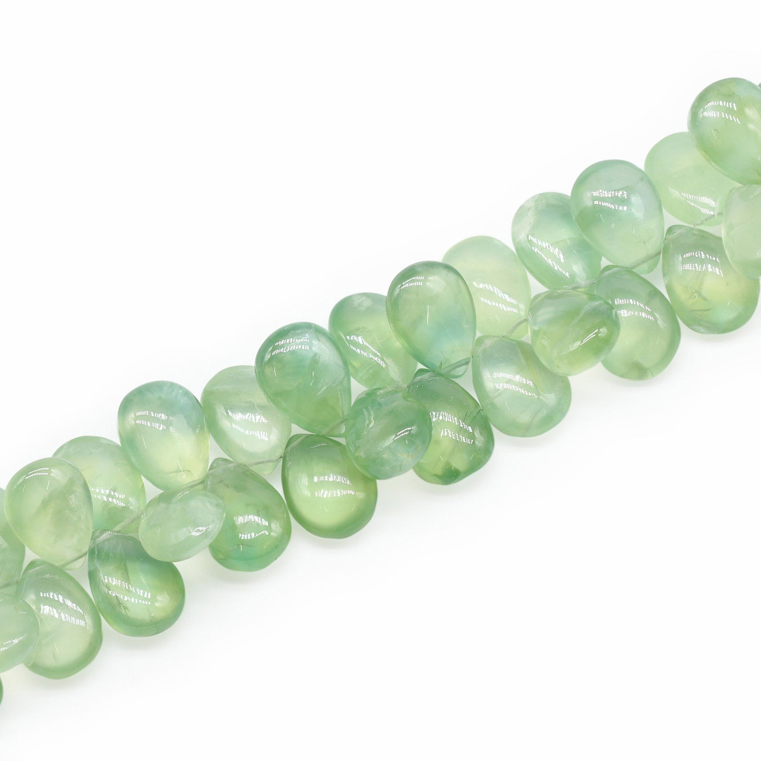 Prehnite 14x10mm Pear Smooth Beads (8 Inch)