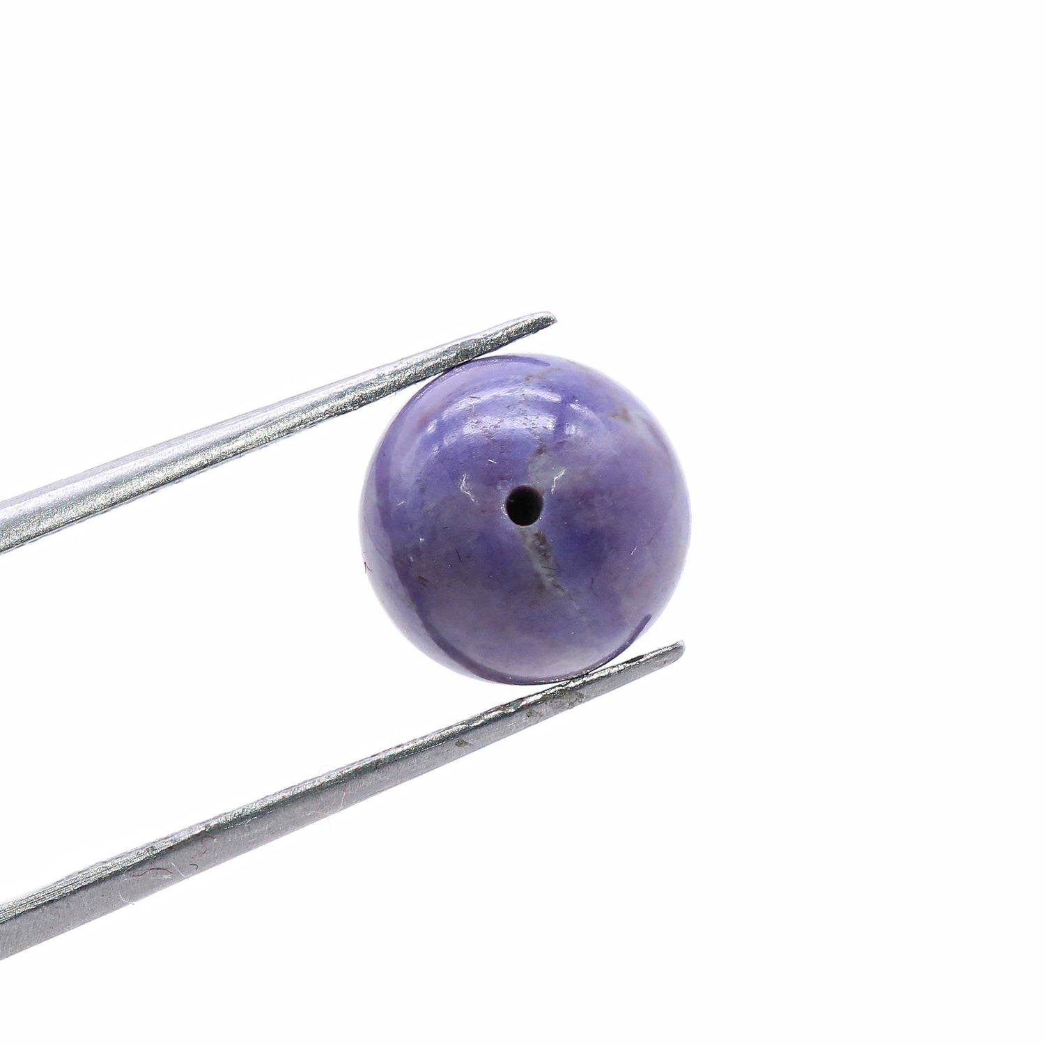 Purple Jade Smooth Round Balls (Half Drill)