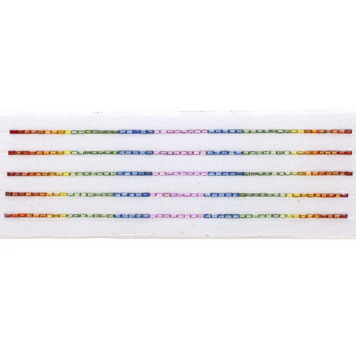 Natural Rainbow Sapphire (Madagascar) (Heated) 5x2.50mm Baguette Faceted