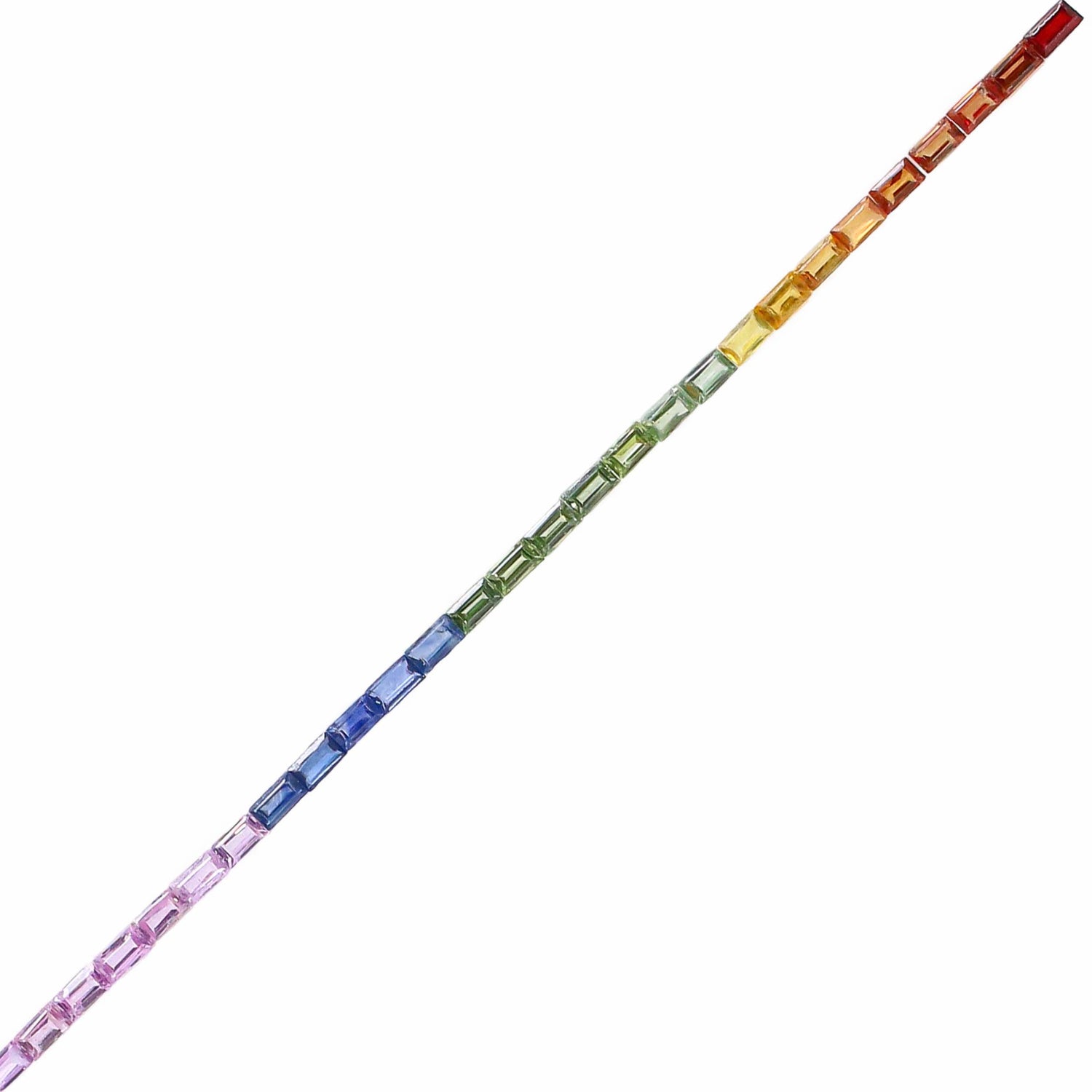 Natural Rainbow Sapphire (Madagascar) (Heated) 3.50x2mm Baguette Faceted