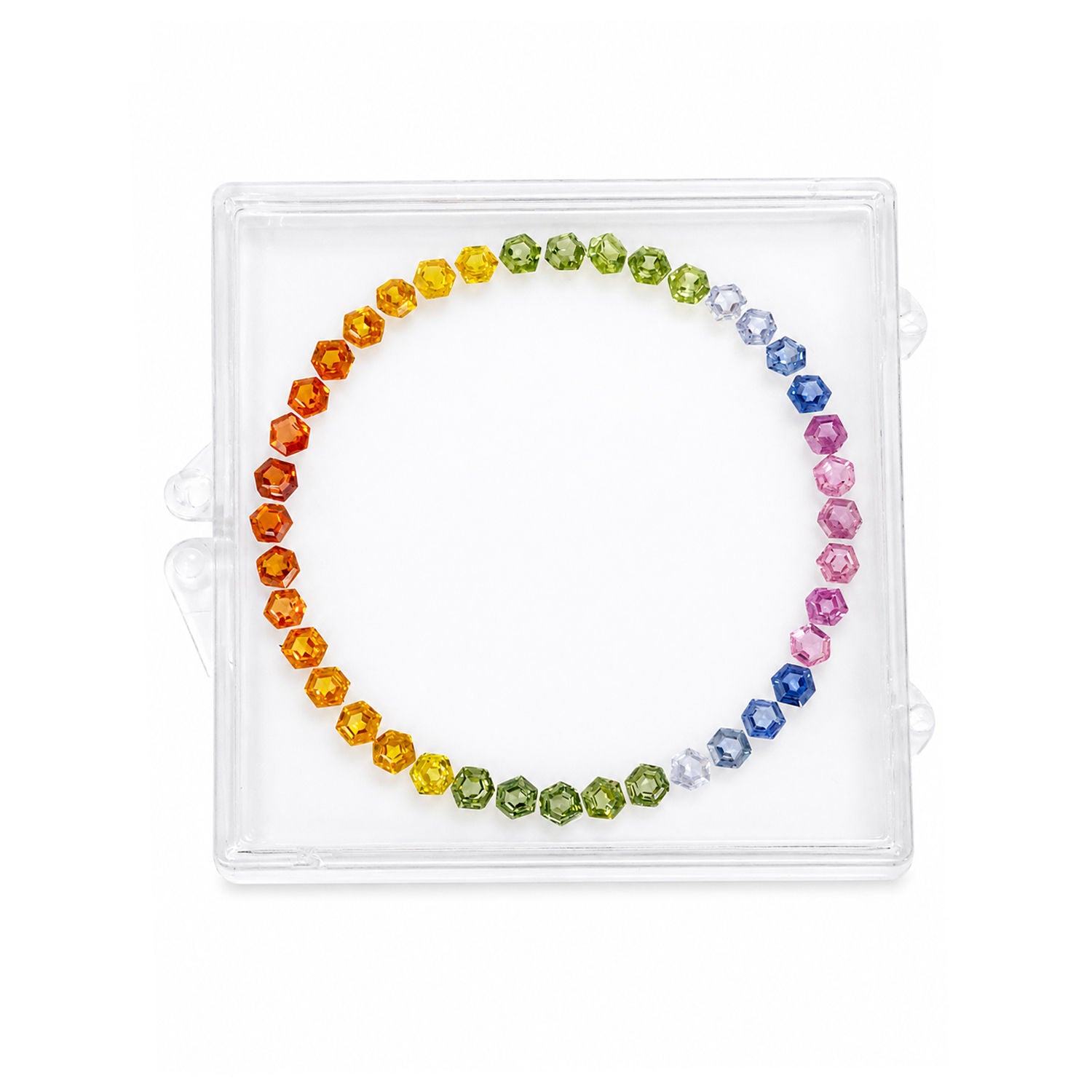 Natural Rainbow Sapphire (Madagascar) (Heated) 3mm Hexagon Faceted Kit