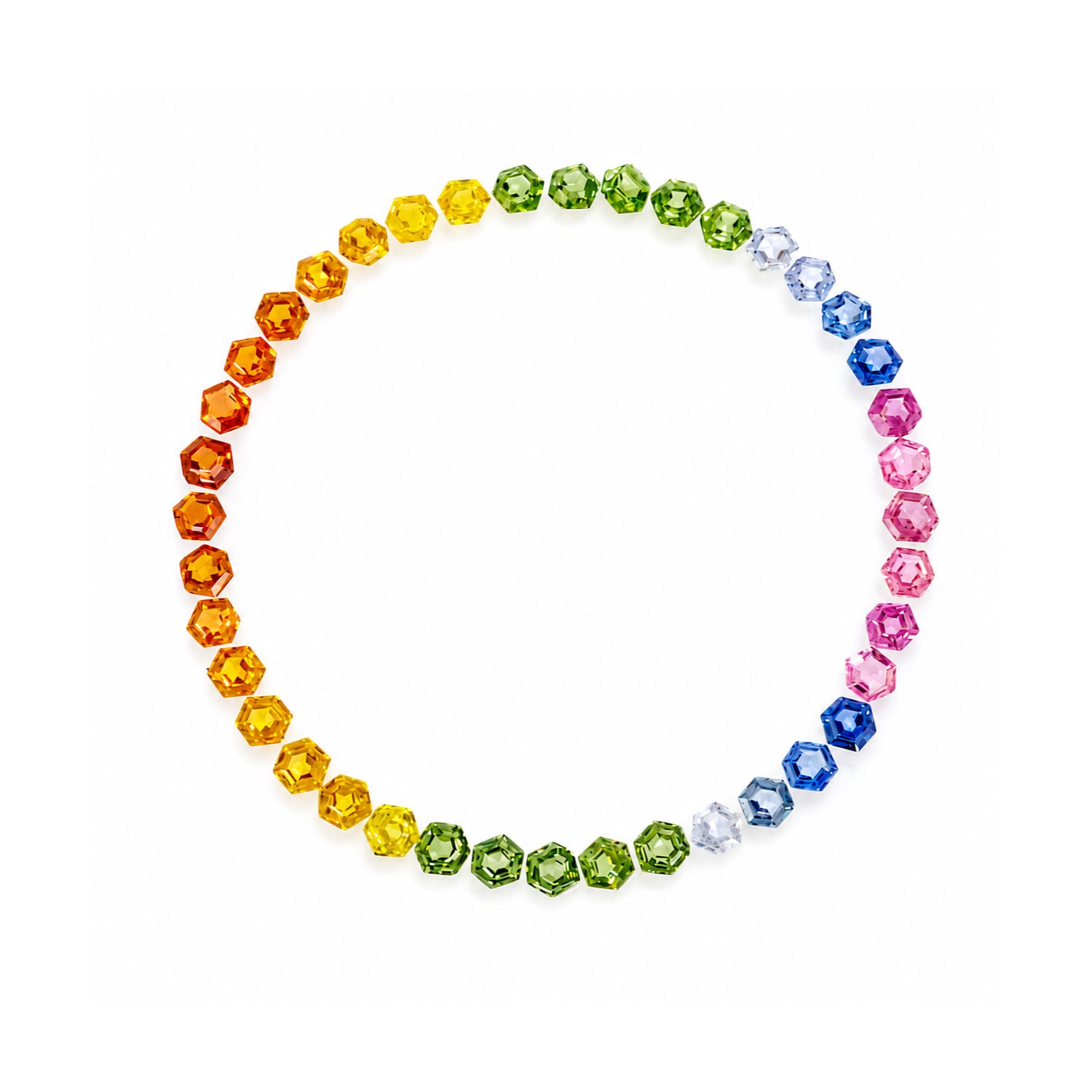 Natural Rainbow Sapphire (Madagascar) (Heated) 3mm Hexagon Faceted Kit