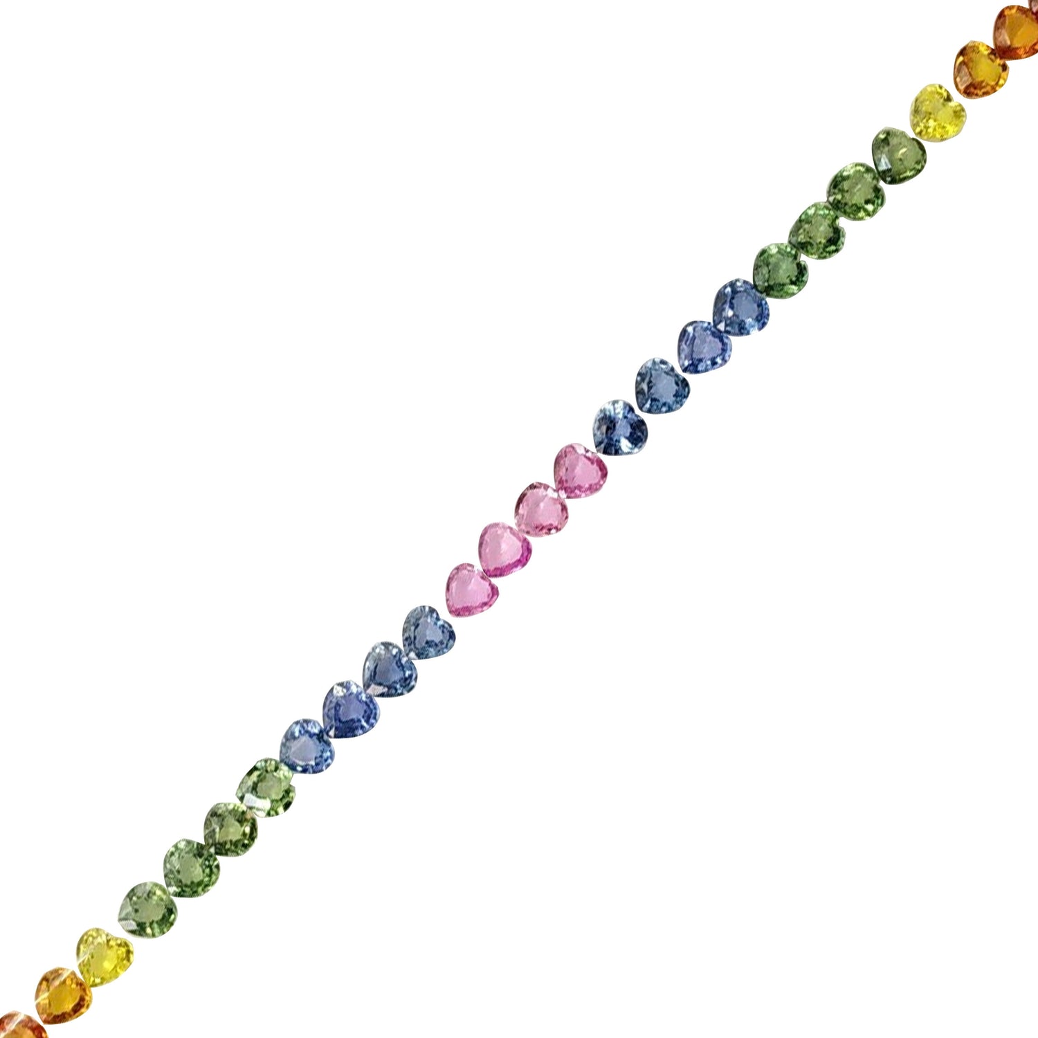 Natural Rainbow Sapphire (Madagascar) (Heated) 5mm Heart Shape Faceted