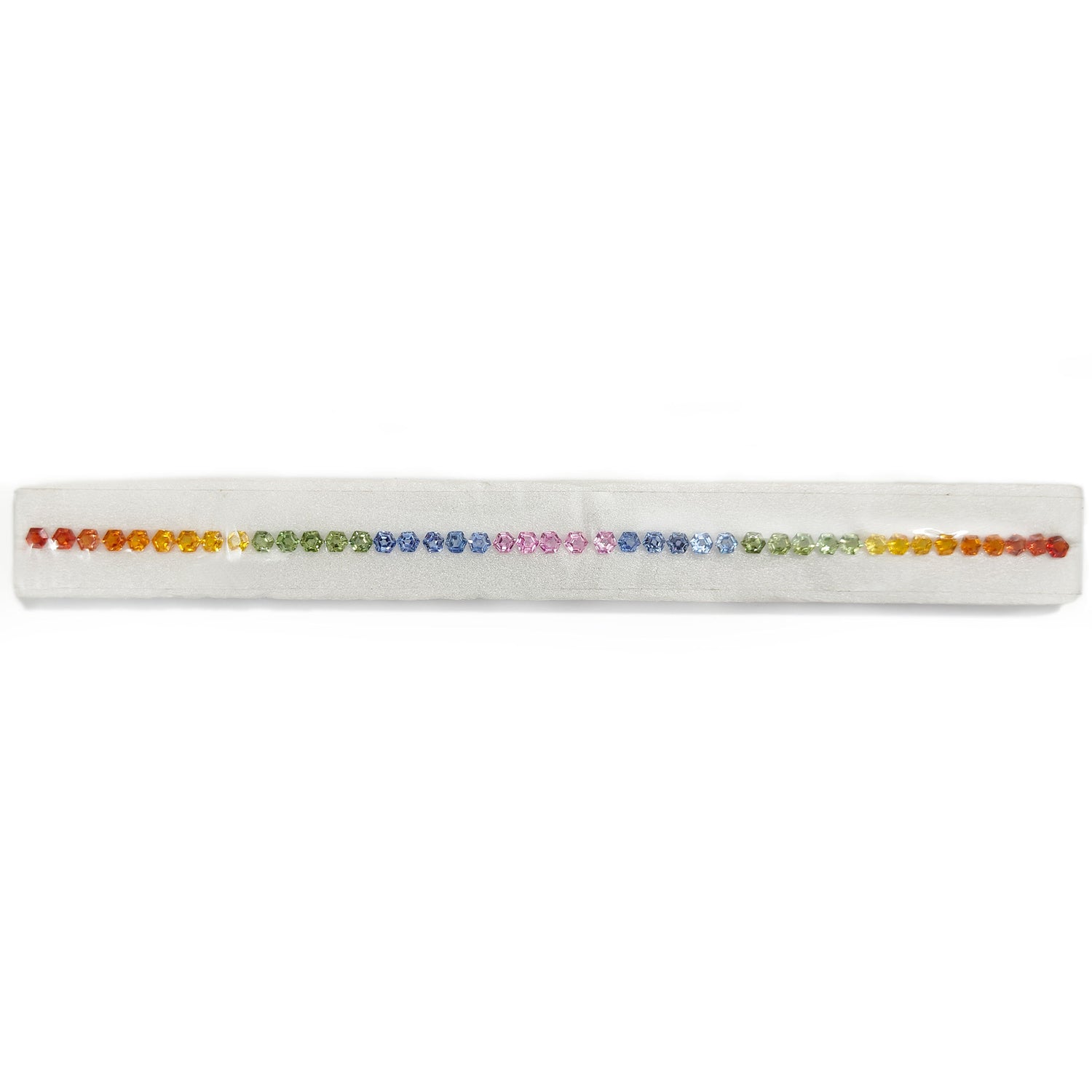 Natural Rainbow Sapphire (Madagascar) (Heated) 4mm Hexagon Faceted