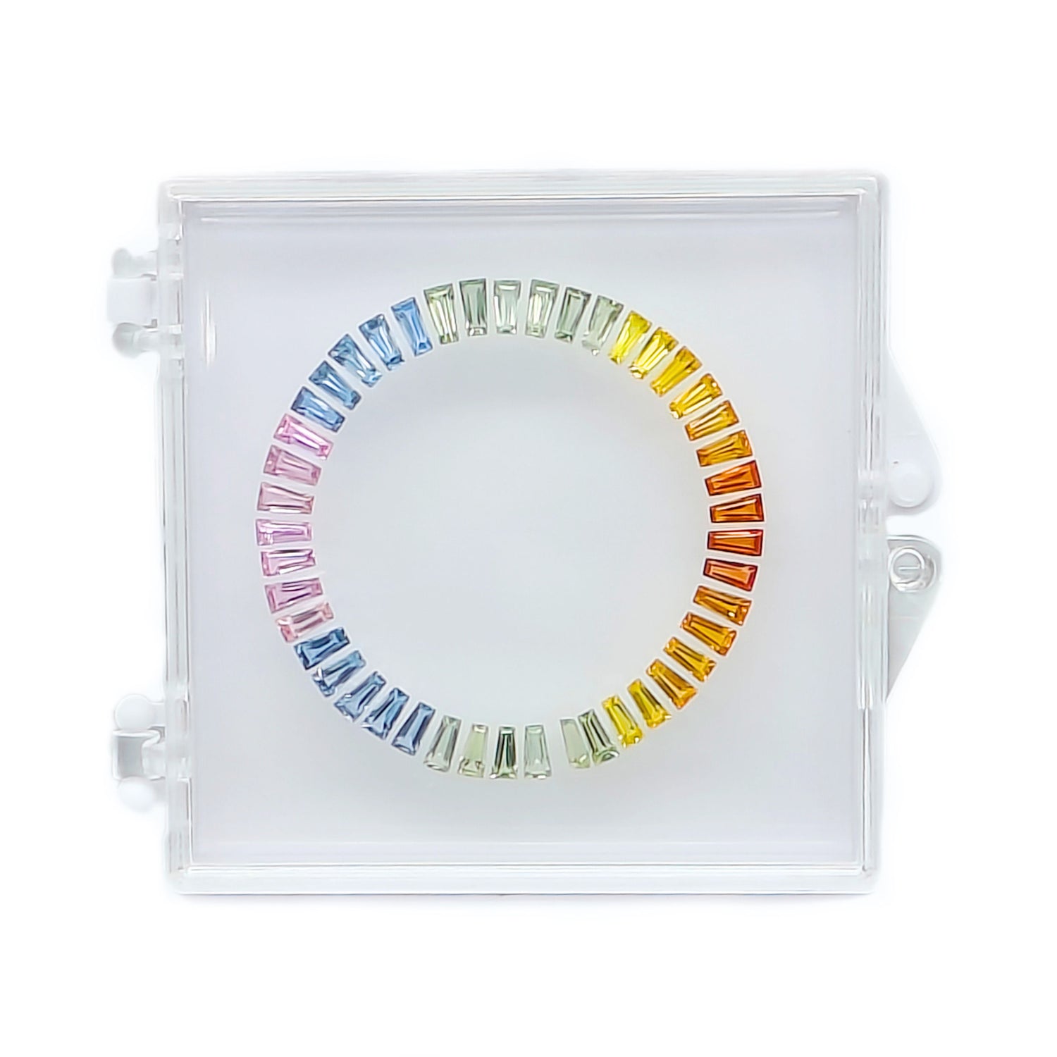 Natural Rainbow Sapphire (Madagascar) (Heated) 4x2x1.50mm Tapered Baguette Faceted Kit