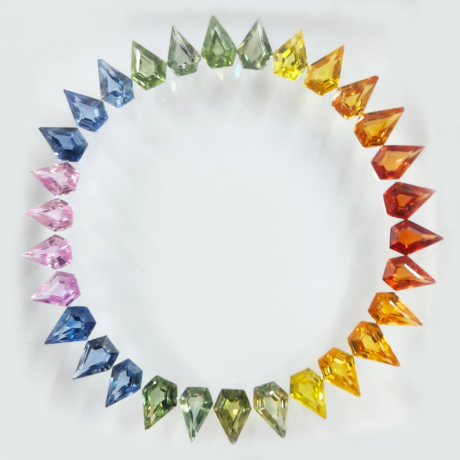 Natural Rainbow Sapphire (Madagascar) (Heated) 5.50x3.50mm Kite Shape Faceted Kit