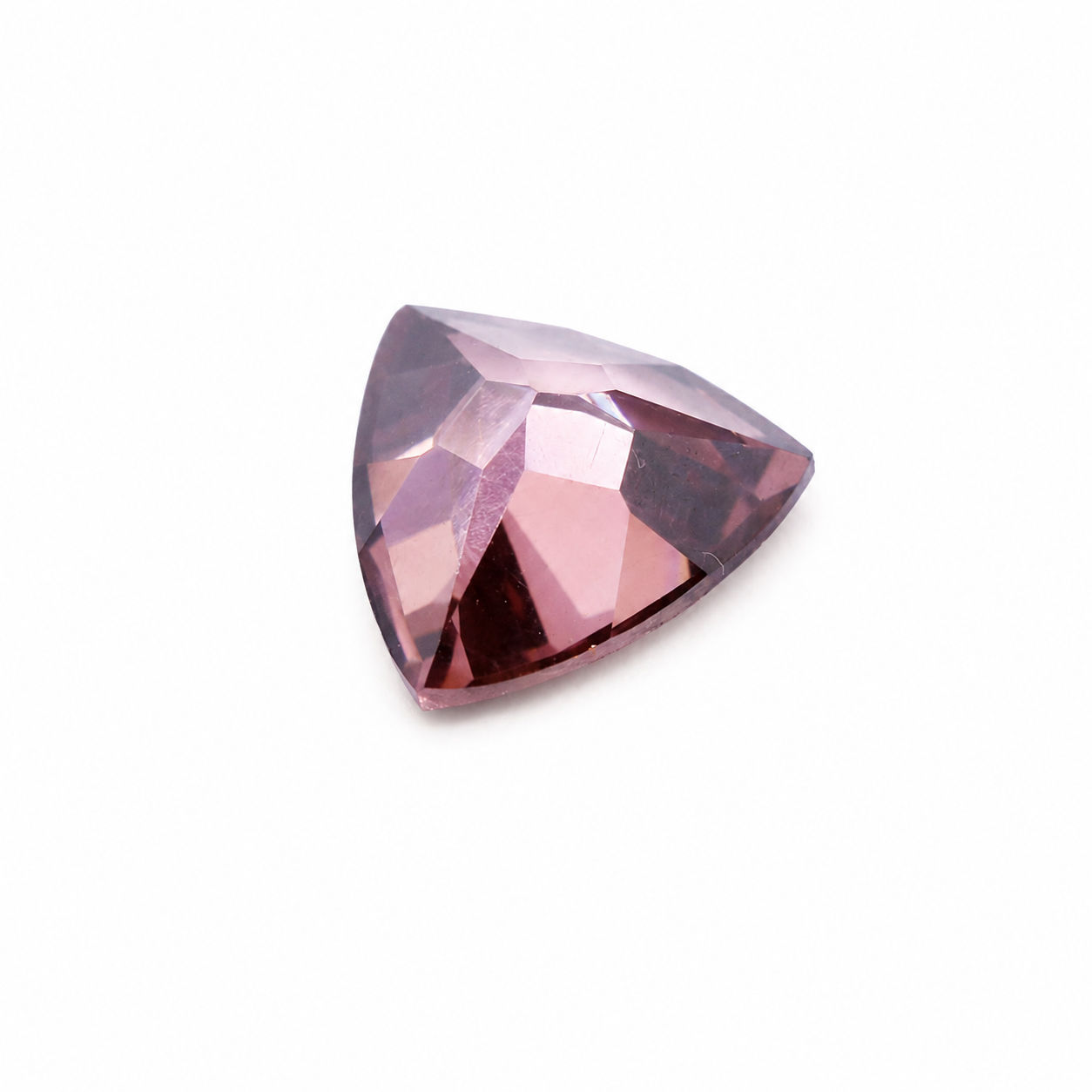 Cubic Zirconia (Rhodolite Color) Trillion Faceted