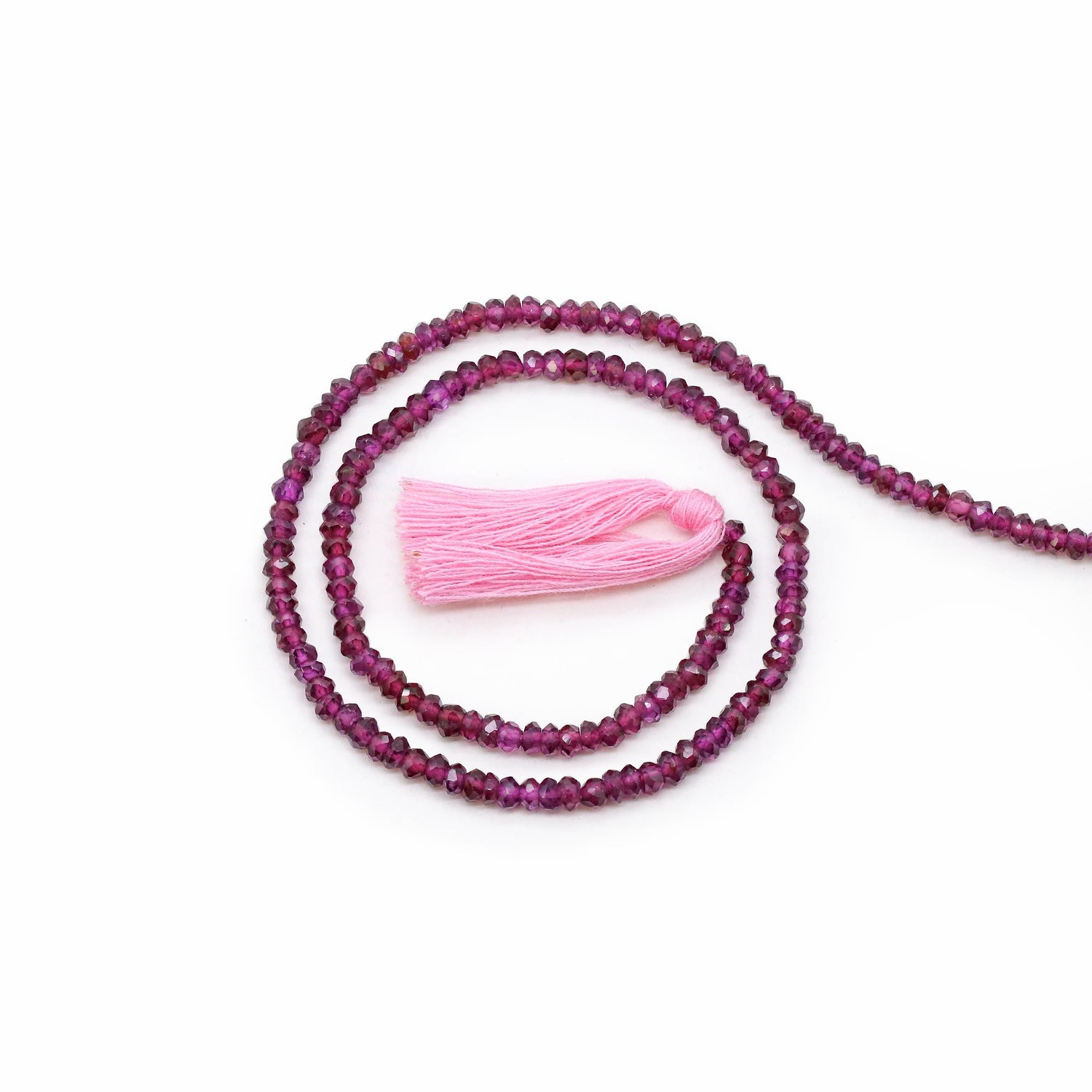 Rhodolite 3mm to 3.50mm Rondelle Faceted Beads (14 Inch)
