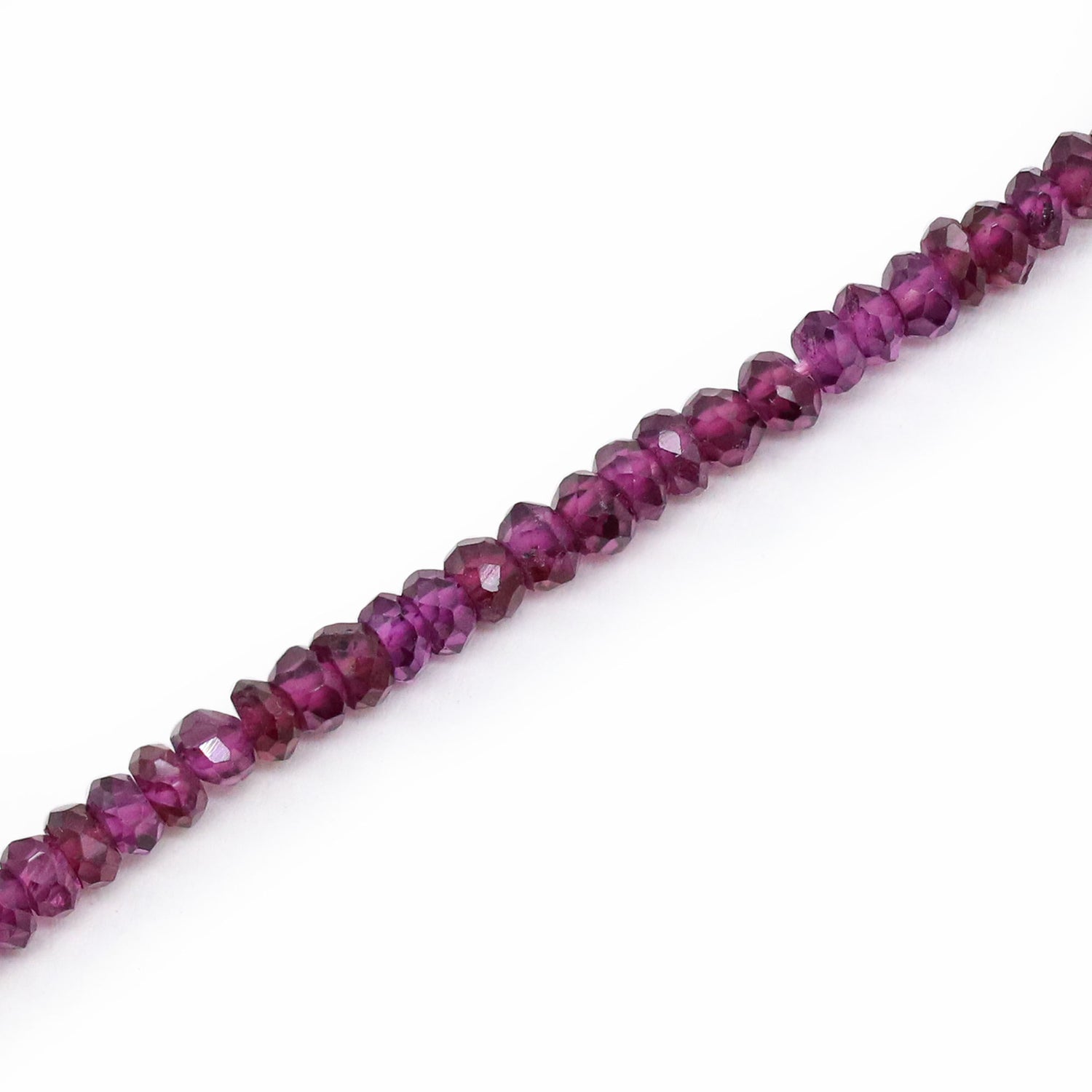 Rhodolite 3mm to 3.50mm Rondelle Faceted Beads (14 Inch)