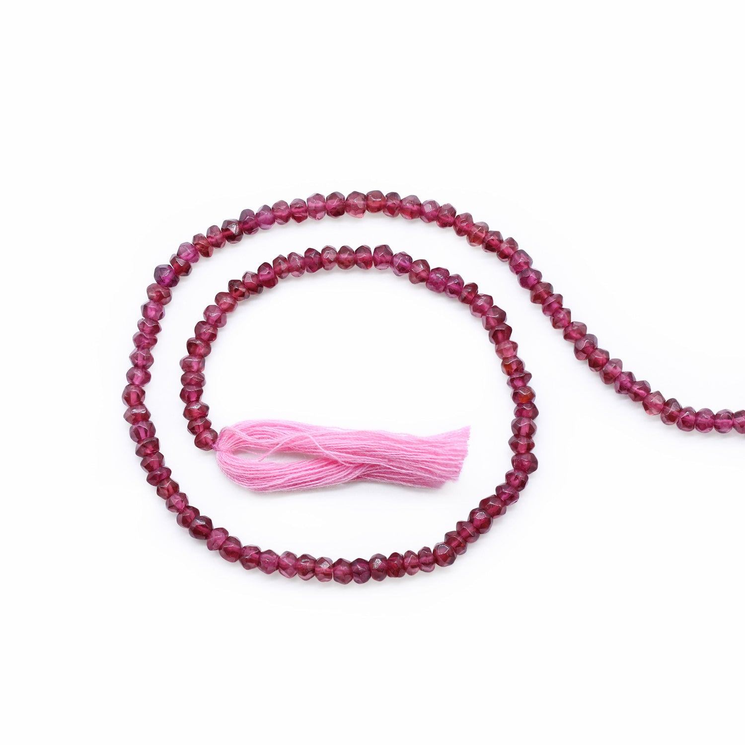 Rhodolite 3mm to 4mm Rondelle Faceted Beads (14 Inch)
