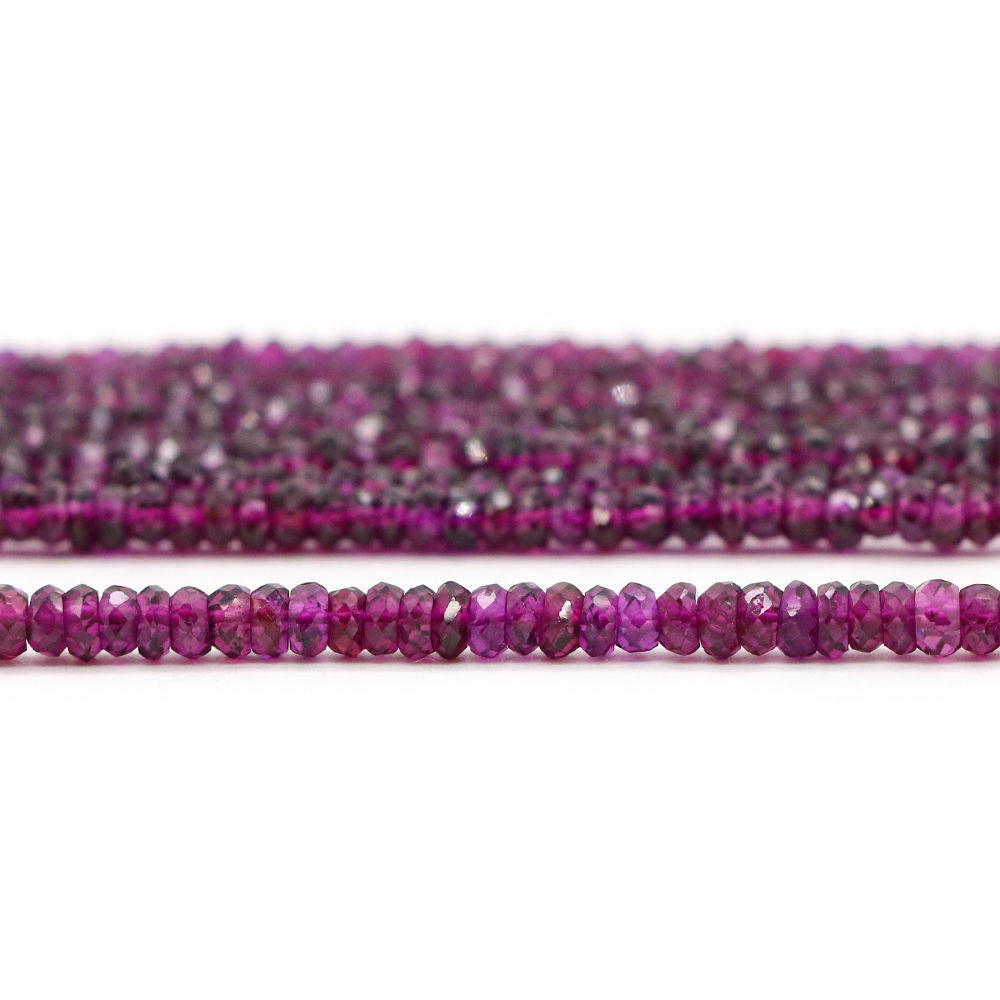 Rhodolite 4mm Rondelle Faceted Beads (14 Inch)
