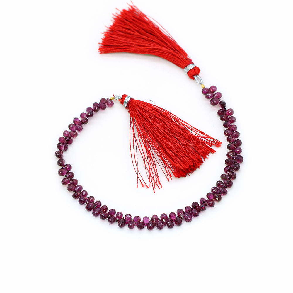 Rhodolite 5x3mm Drops Faceted Beads (8 Inch)