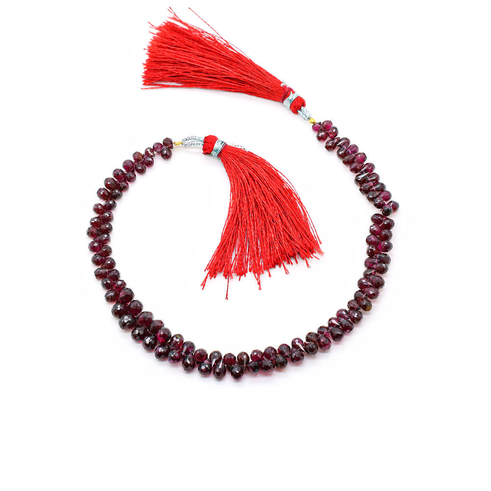 Rhodolite 5x3mm to 6x4mm Drops Faceted Beads (9 Inch)