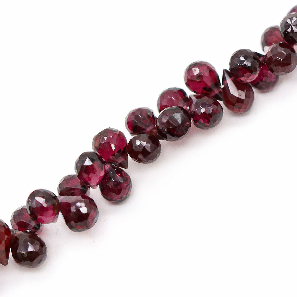 Rhodolite 5x3mm to 6x4mm Drops Faceted Beads (9 Inch)
