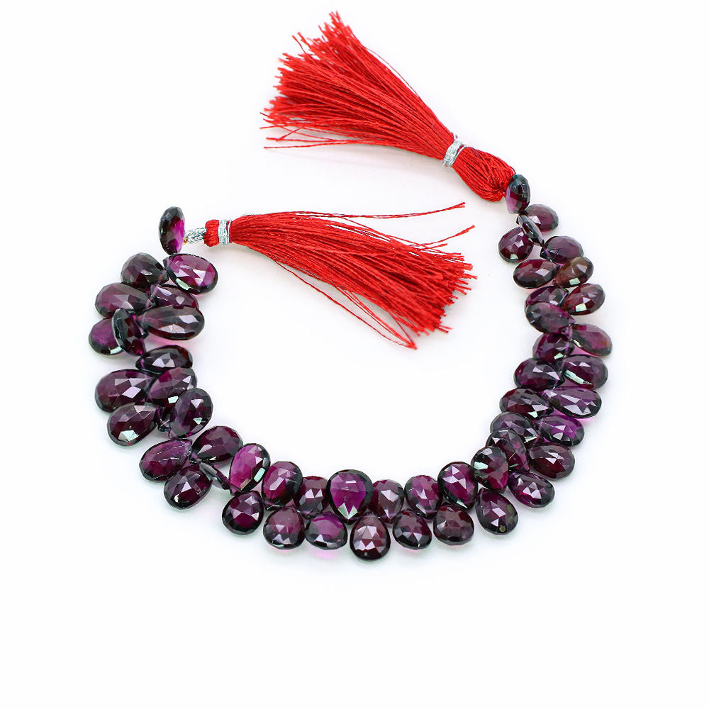Rhodolite 9x7mm to 13x9mm Pear Faceted Beads (8 Inch)