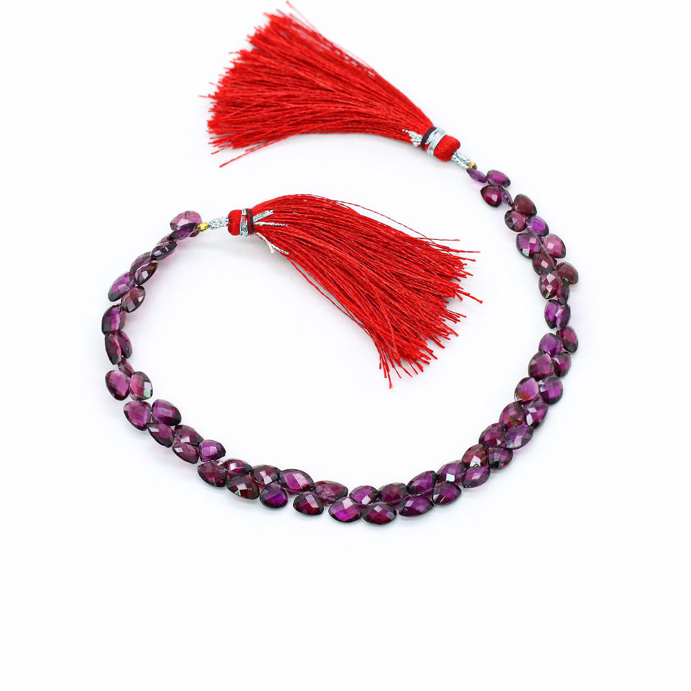 Rhodolite 6x5mm to 10x8mm Fan Shape Faceted Beads (9 Inch)