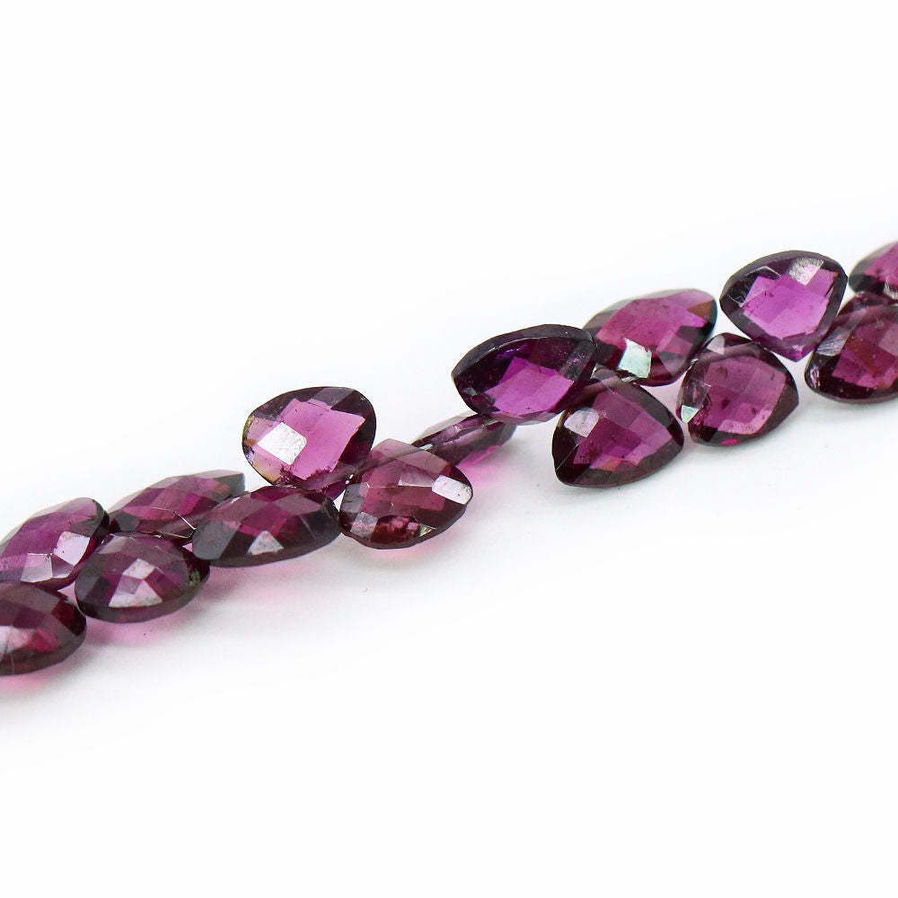 Rhodolite 6x5mm to 10x8mm Fan Shape Faceted Beads (9 Inch)