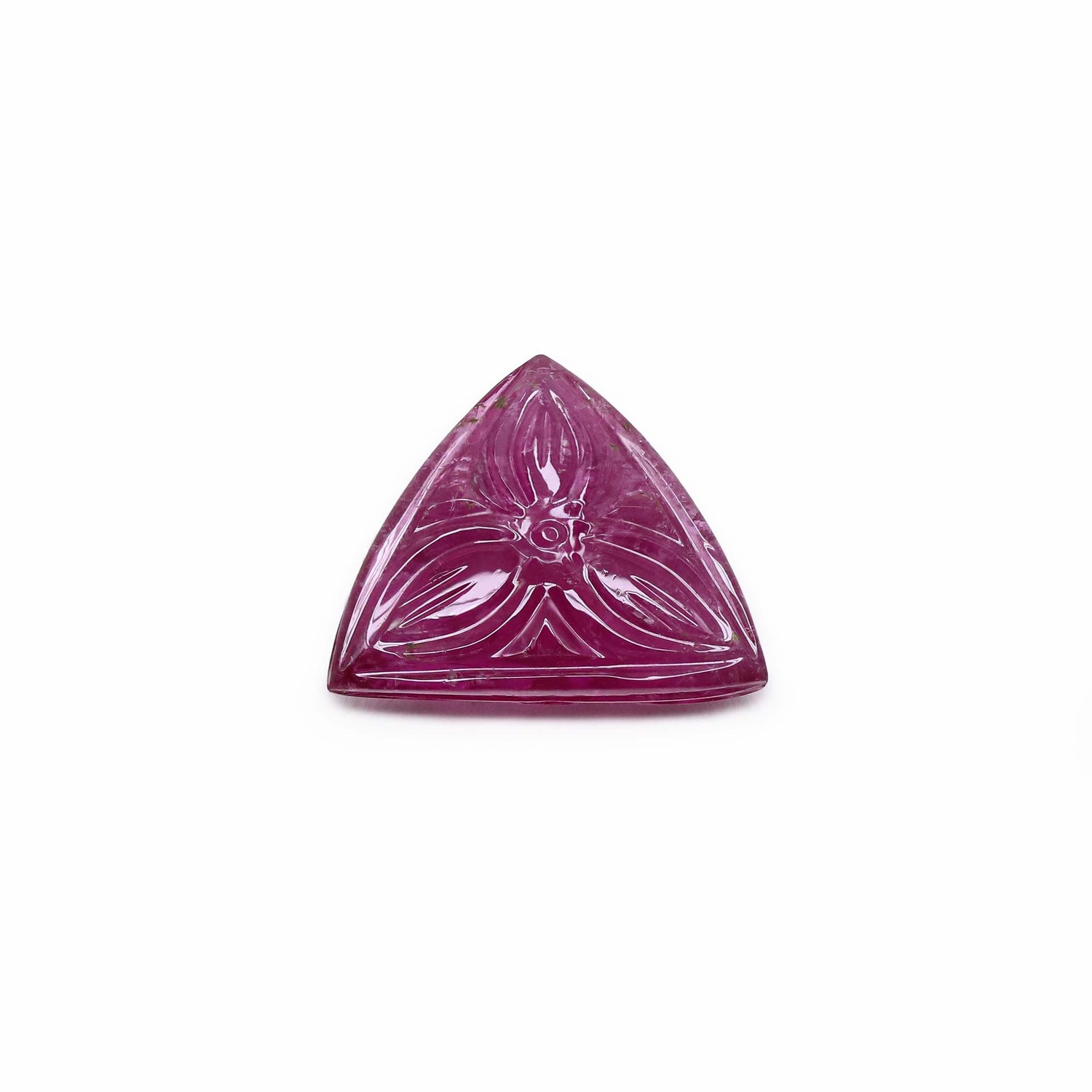 Rubellite Tourmaline 19x15.50mm Carved Trillion