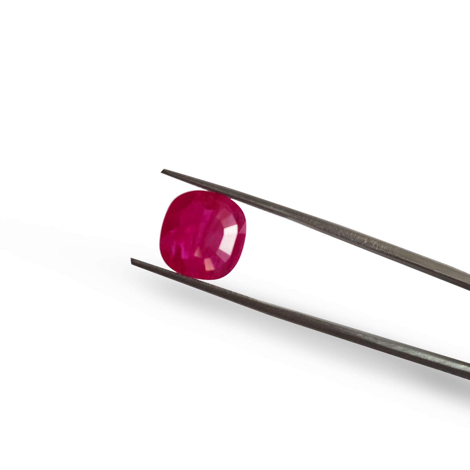 Natural Ruby (Burma) (Heated) 12mm Cushion Faceted