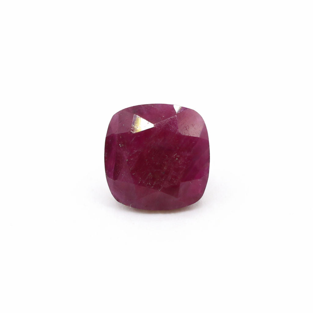 Natural Ruby (India) (Untreated) Cushion Faceted