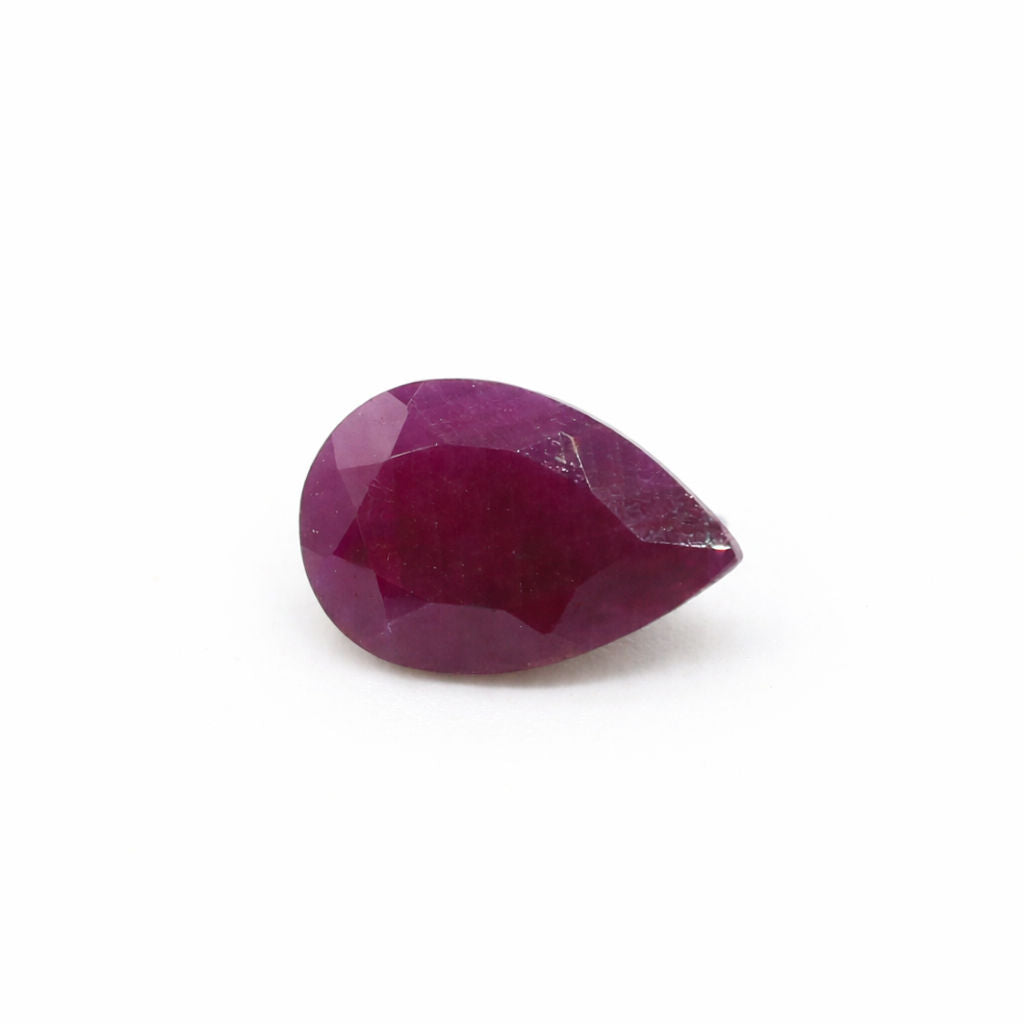 Natural Ruby (India) (Untreated) Pear Faceted