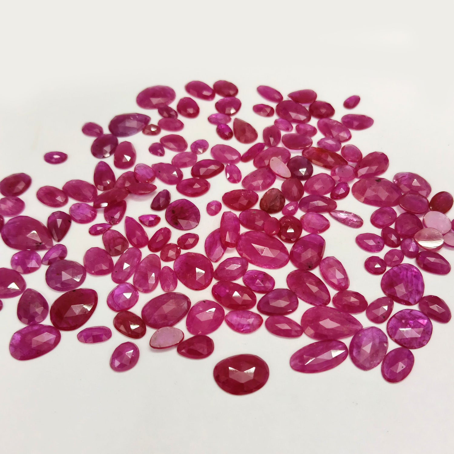 Natural Ruby (Mozambique) (Heated) 4.50x3.50mm to 13.50x9mm Mix Rose Cut Slices