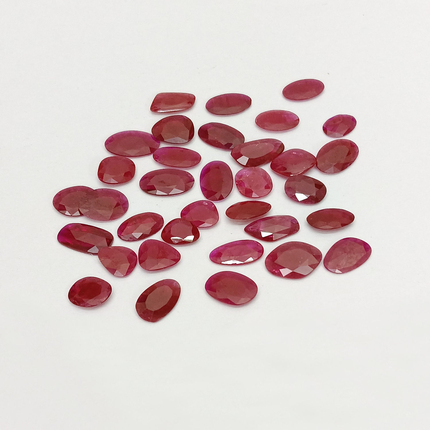 Natural Ruby (Mozambique) (Heated) 5.50x4mm to 10x7mm Mix Rose Cut Slices
