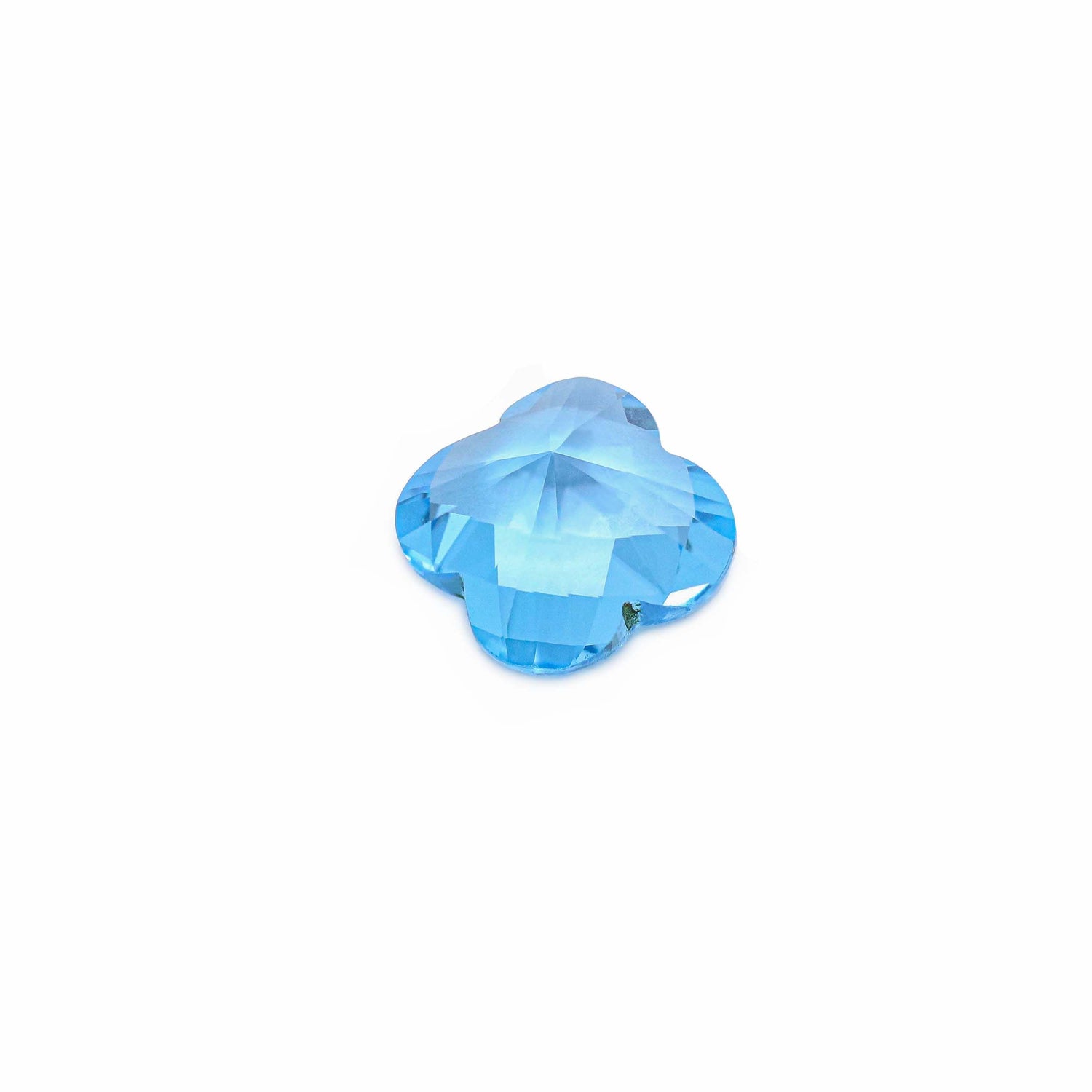 Swiss Blue Topaz 10mm Clover Checkerboard