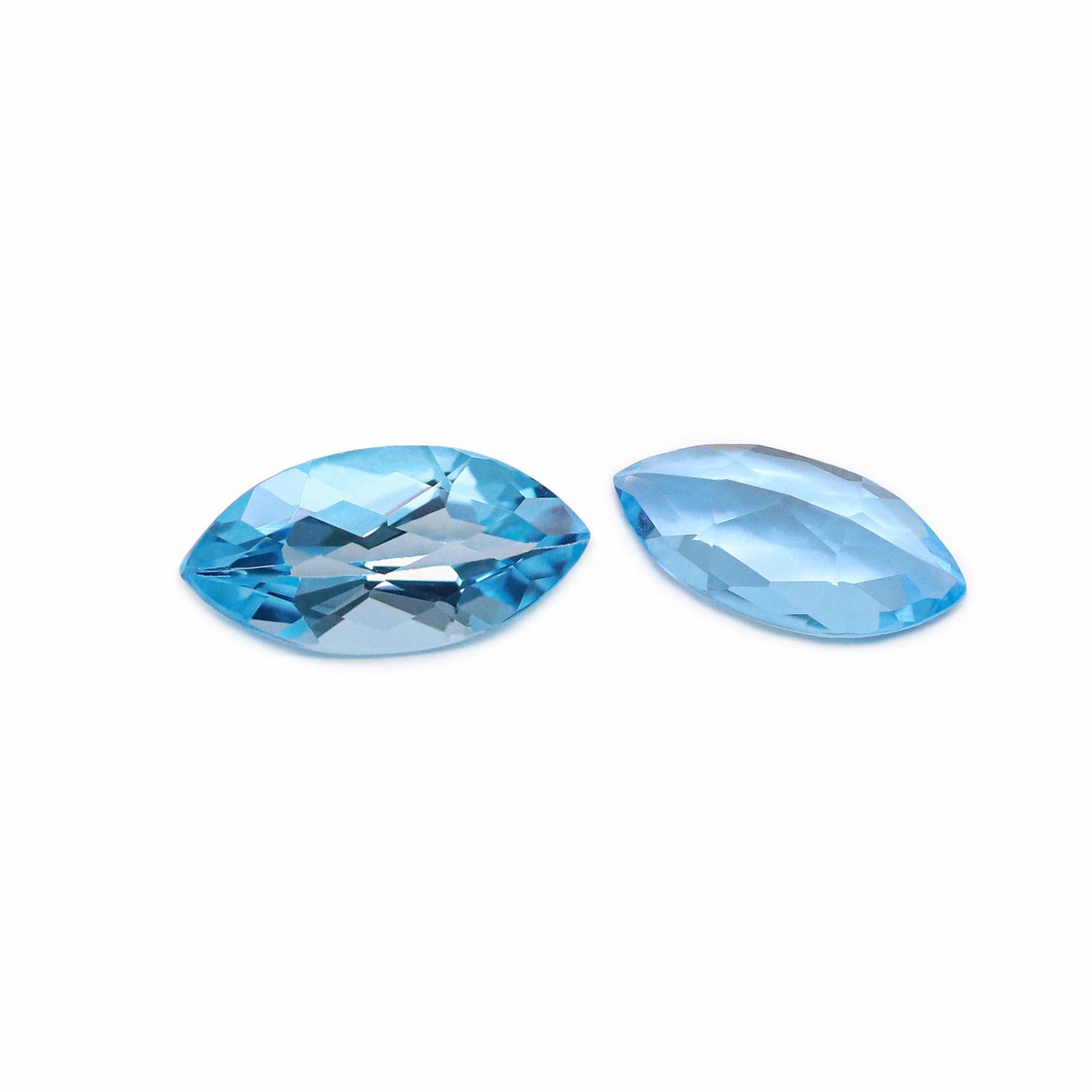 Swiss Blue Topaz 12x6mm Marquise Checkerboard