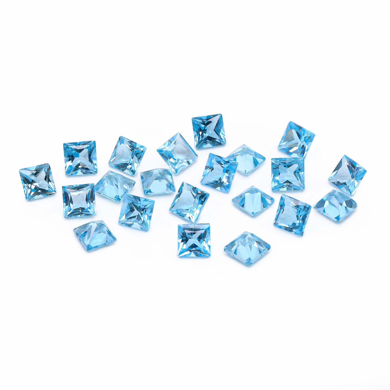 Swiss Blue Topaz 4mm Square Princess Cut