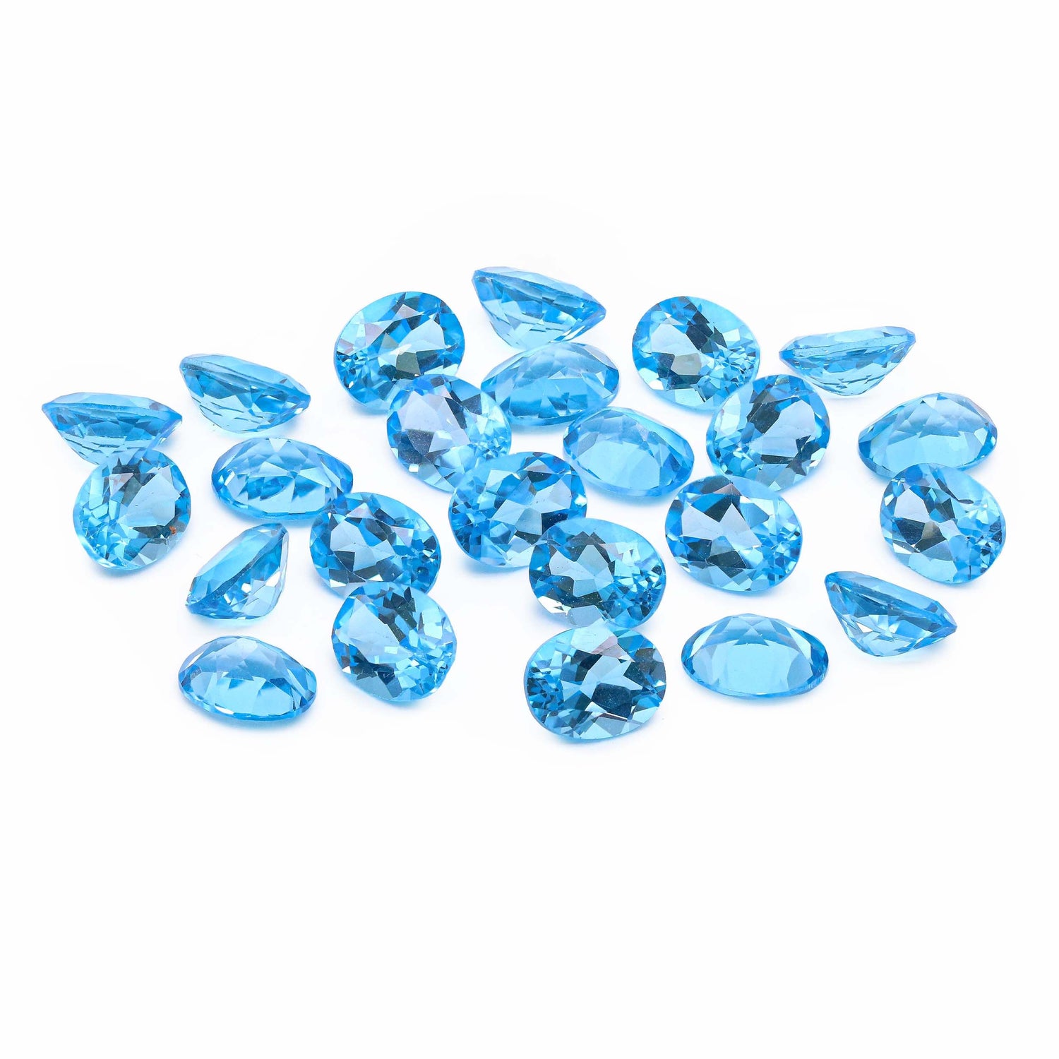 Swiss Blue Topaz 8x6mm To 10x8mm Oval Faceted