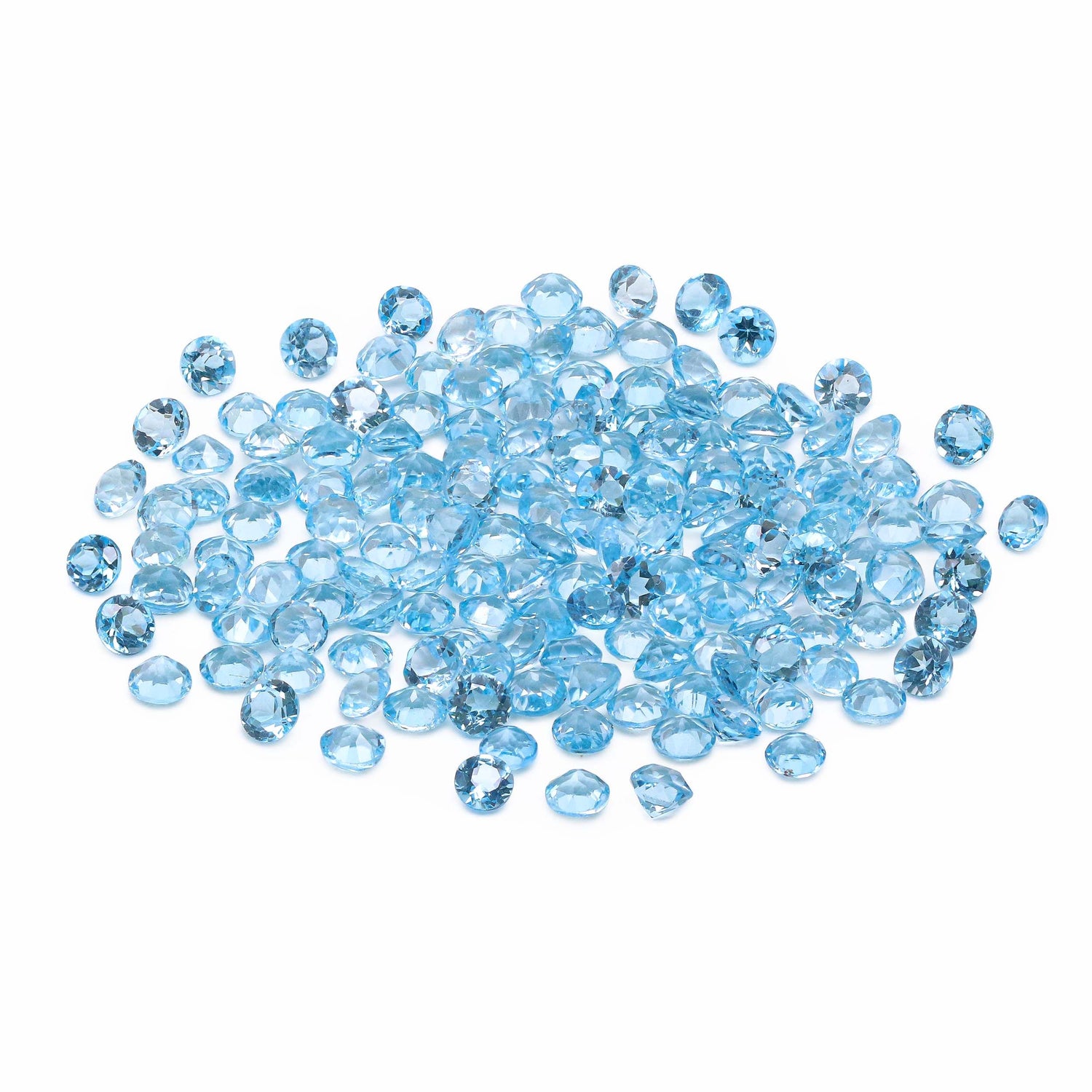 Swiss Blue Topaz 2.25mm to 8mm Round Faceted