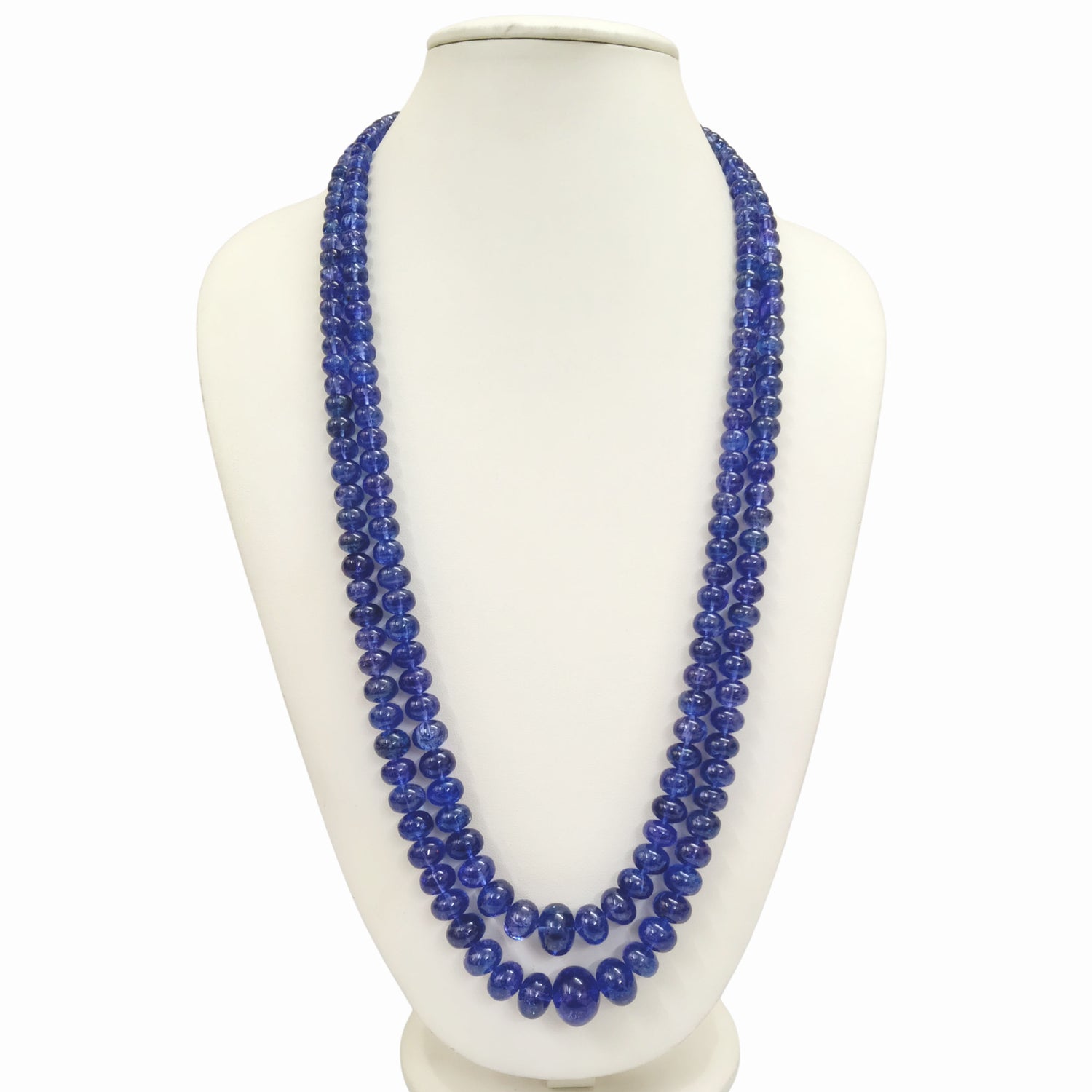 Tanzanite 6.50mm to 18.50mm Smooth Rondelle Beaded Necklace