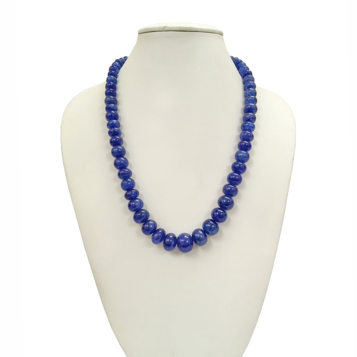 Tanzanite 7mm to 18mm Smooth Rondelle Beaded Necklace
