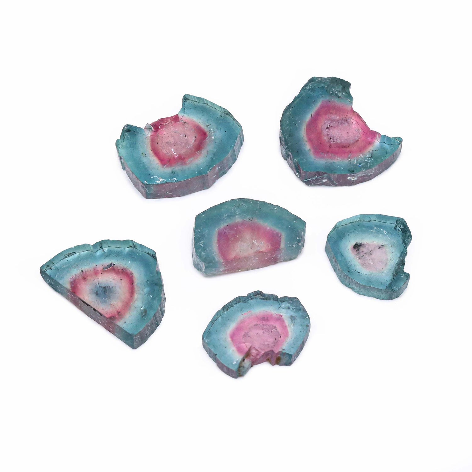Watermelon Tourmaline 10x10mm To 15x14mm Slices